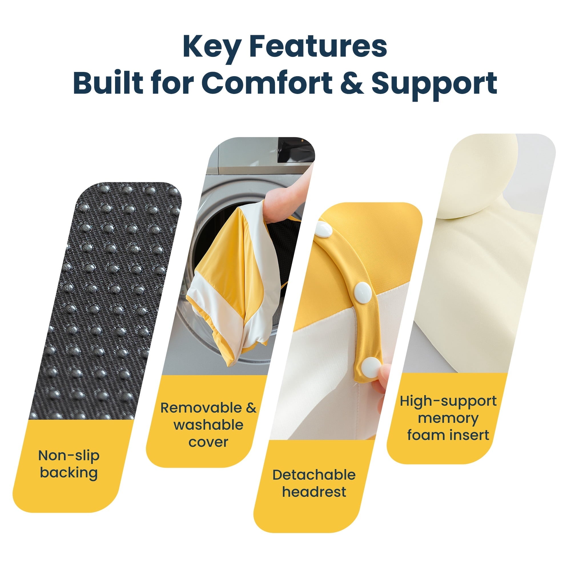 Fluffy Shredded Memory Foam Reading Pillow, Multi-Position Support Bed Pillow for Petite Adults, Reading Tools, Fun Couple Pillows Pr... - Ergonomic Memory Foam Pillow for Neck Pain Support Detail