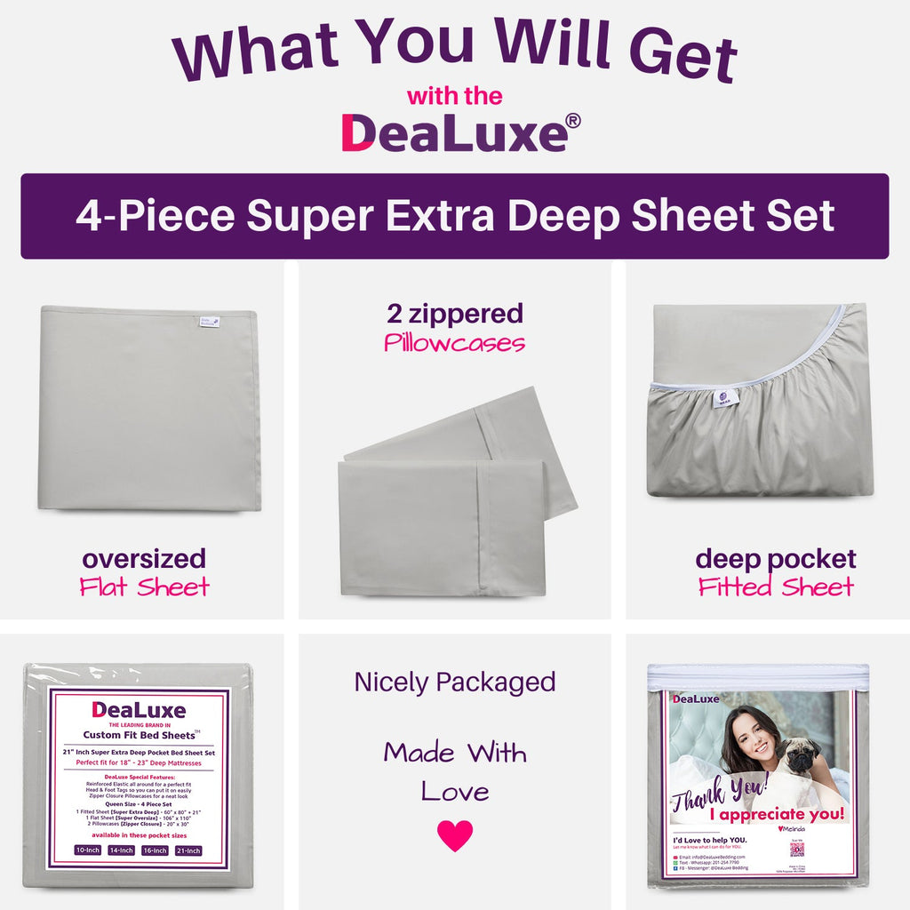 Premium Egyptian Cotton Bedding 21” King Extra Deep Pocket Sheets - Deep King Fitted Sheet - Super And Ultra Deep Sheet - For Deep Mattress -... - Premium Ultra-Soft Pillowcase Pair for Sleeping Detail