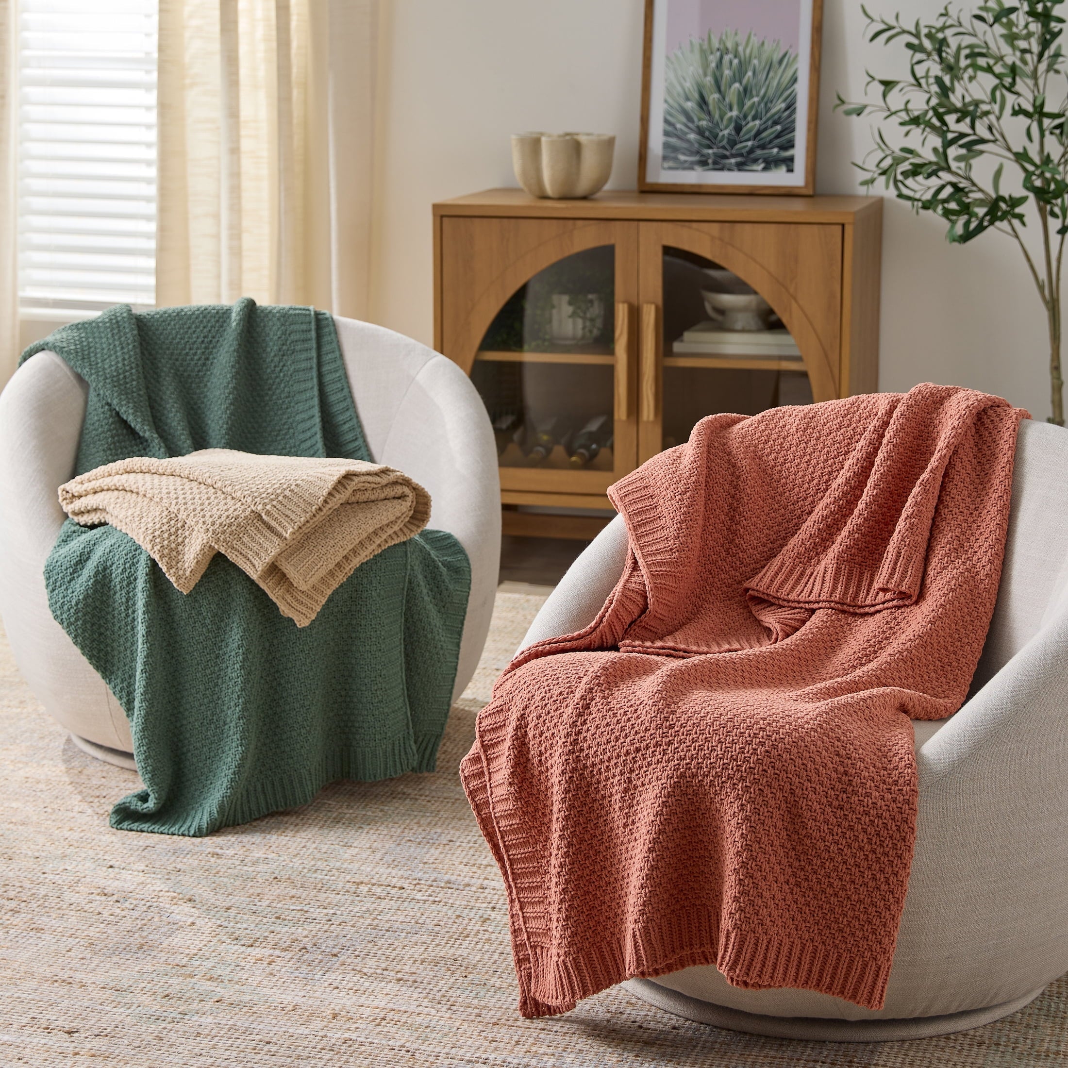 Lightweight Warm Chenille Knit Super Soft Oversized Throw Blanket, Merlot Wine - Luxury Knitted Decorative Throw Blanket with Fringes Detail