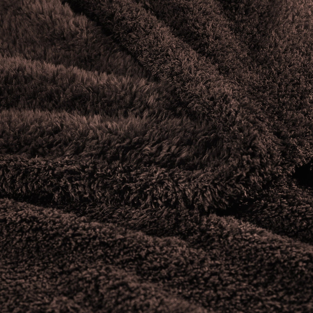 Super Soft Flannel Fuzzy Fleece Throw Blanket for Couch Sofa, Lightweight Fluffy Solid Velvet Blanket, 50x60 Inches, Coffee - Luxury Knitted Decorative Throw Blanket with Fringes Detail