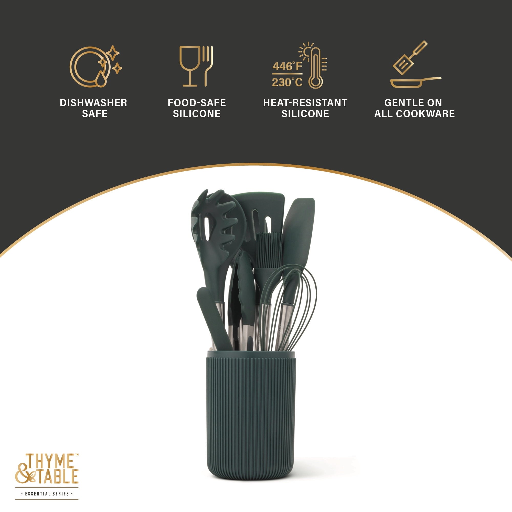 Heavy Duty 10-Piece Silicone Gadget Set - Green - Heavy Duty Stainless Steel Kitchen Shears Detail