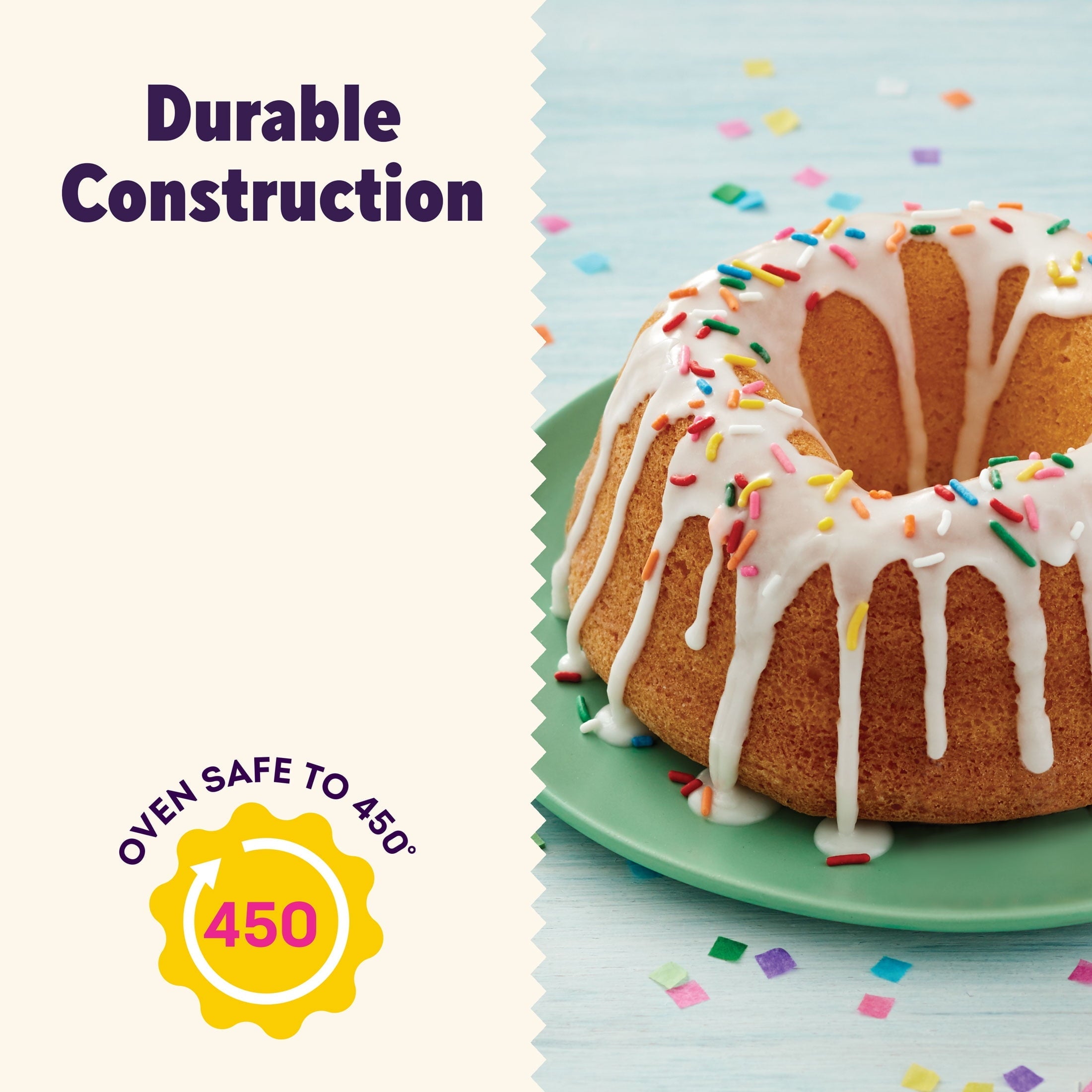Innovative Everyday Non-Stick Bundt Cake Pan 9.51" Fluted Tube Baking Pan, Packaging May Vary - Multi-Functional Manual Food Chopper & Slicer Detail