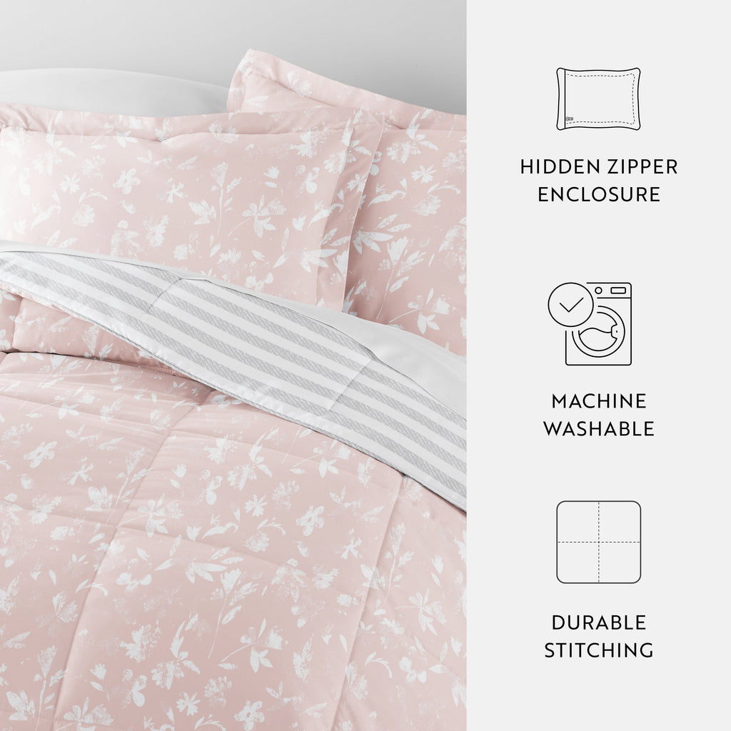 Hypoallergenic Cloud All Season Ultra Soft Comforter Set Lightweight Bedding in Pressed Flowers for Full/Queen Size - Hypoallergenic Ultra-Fluffy Quilt for Winter Detail
