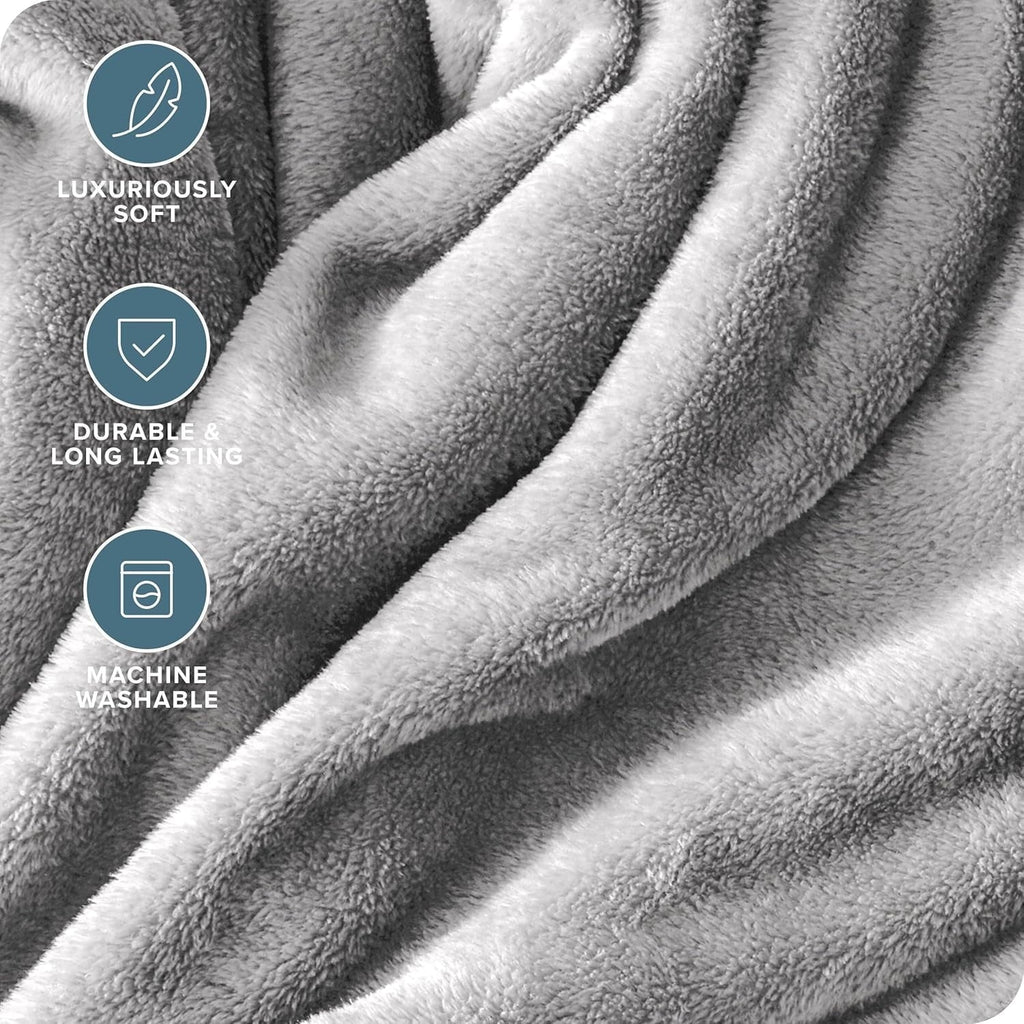Super Soft Flannel Twin Size Blanket for Bed, 60x80inch Super Cozy Soft Bed Blanket for Sleep Snap, Lightweight Reversible Blankets and ... - Luxury Knitted Decorative Throw Blanket with Fringes Detail