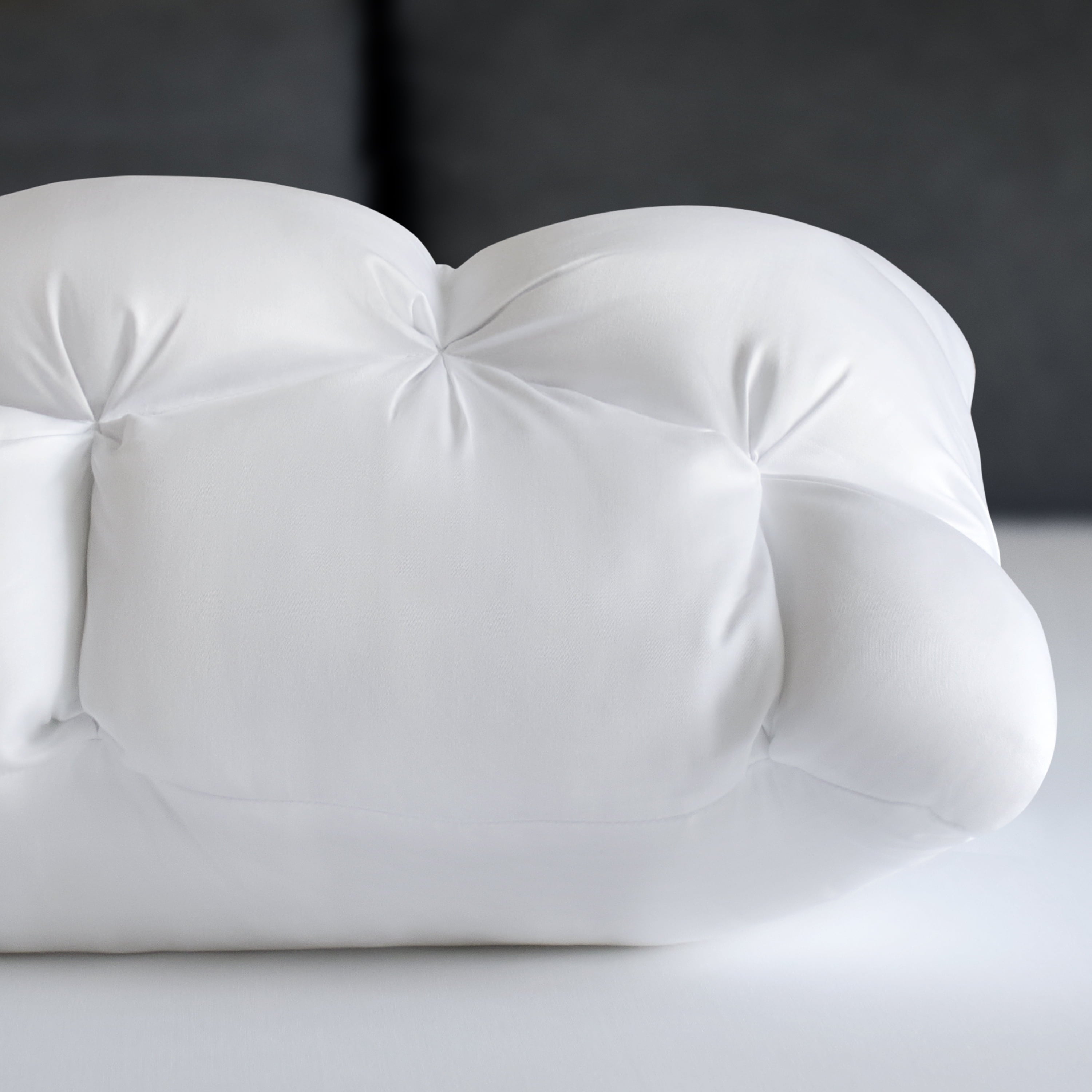 Decorative Plump Down Alternative Cloud Luxe Bed Pillows, Standard/Queen - Adaptive Huggable Core (2 Pack) - Orthopedic Shredded Foam Bed Pillow Set Detail