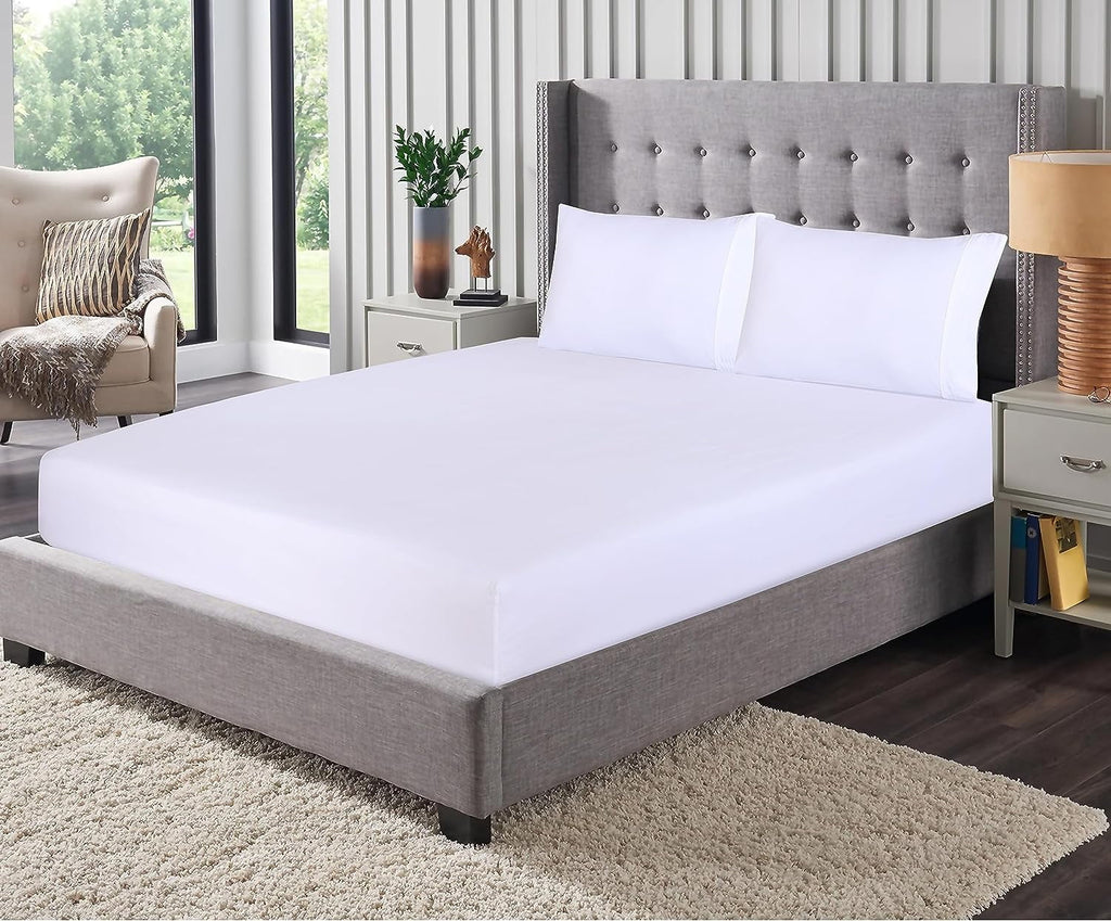 Ultra-Soft Set - Luxurious Silky Soft Microfiber Bedding - Cozy & Comfy - 15 inch Deep Pocket (Fits up to 17") Hotel Bed - 4 Pcs... - Breathable Egyptian Cotton Flat & Fitted Sheets Detail