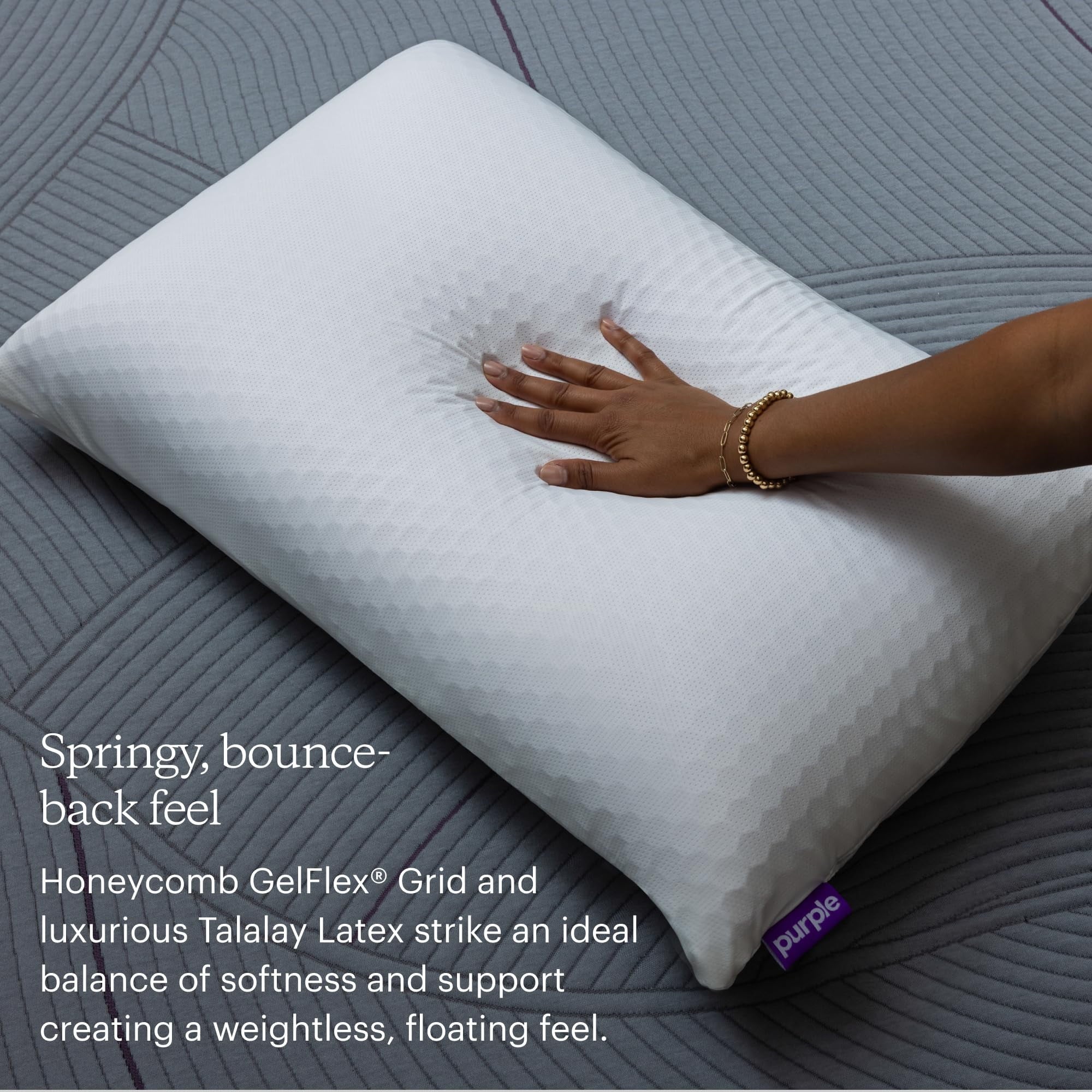 Decorative Plump Harmony Medium Standard Bed Pillow - Hypoallergenic - Hotel Quality Plush Sleeping Pillows Detail