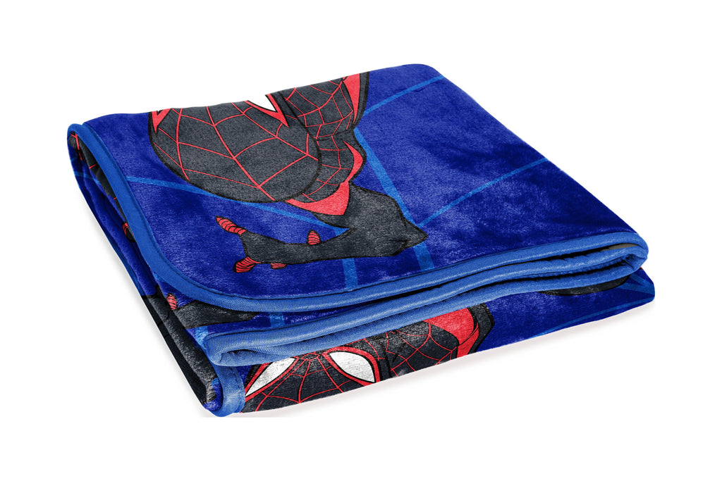 Lightweight Warm Kids Throw Blanket, 46 x 60, Microfiber, Blue, Marvel - Luxury Knitted Decorative Throw Blanket with Fringes - Default Title
