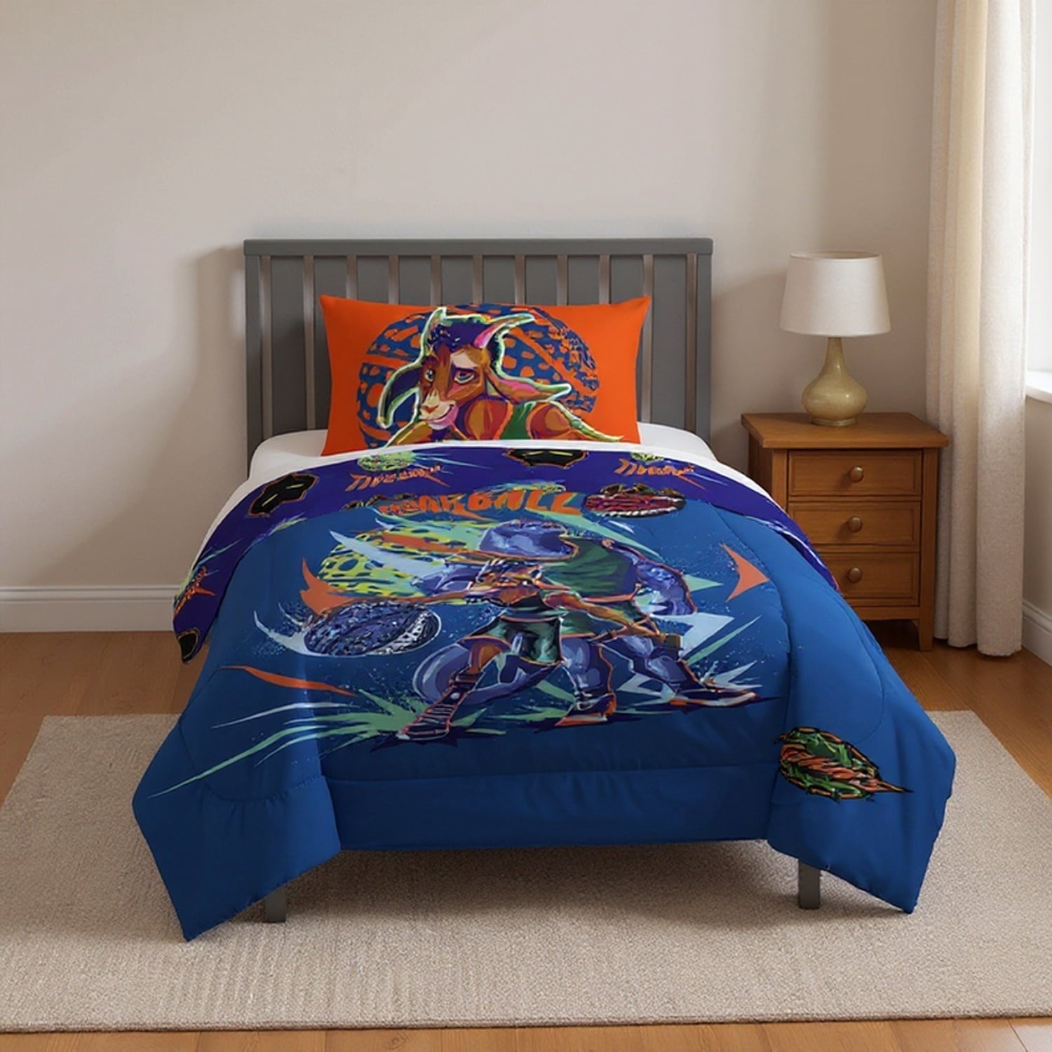 Heavyweight Warmth 2 Piece Twin/Full Kids Reversible Comforter and Pillowcase Bedding Set, Multicolor,Twin/Full - Cloud-Like Soft Lightweight Bed Comforter Detail