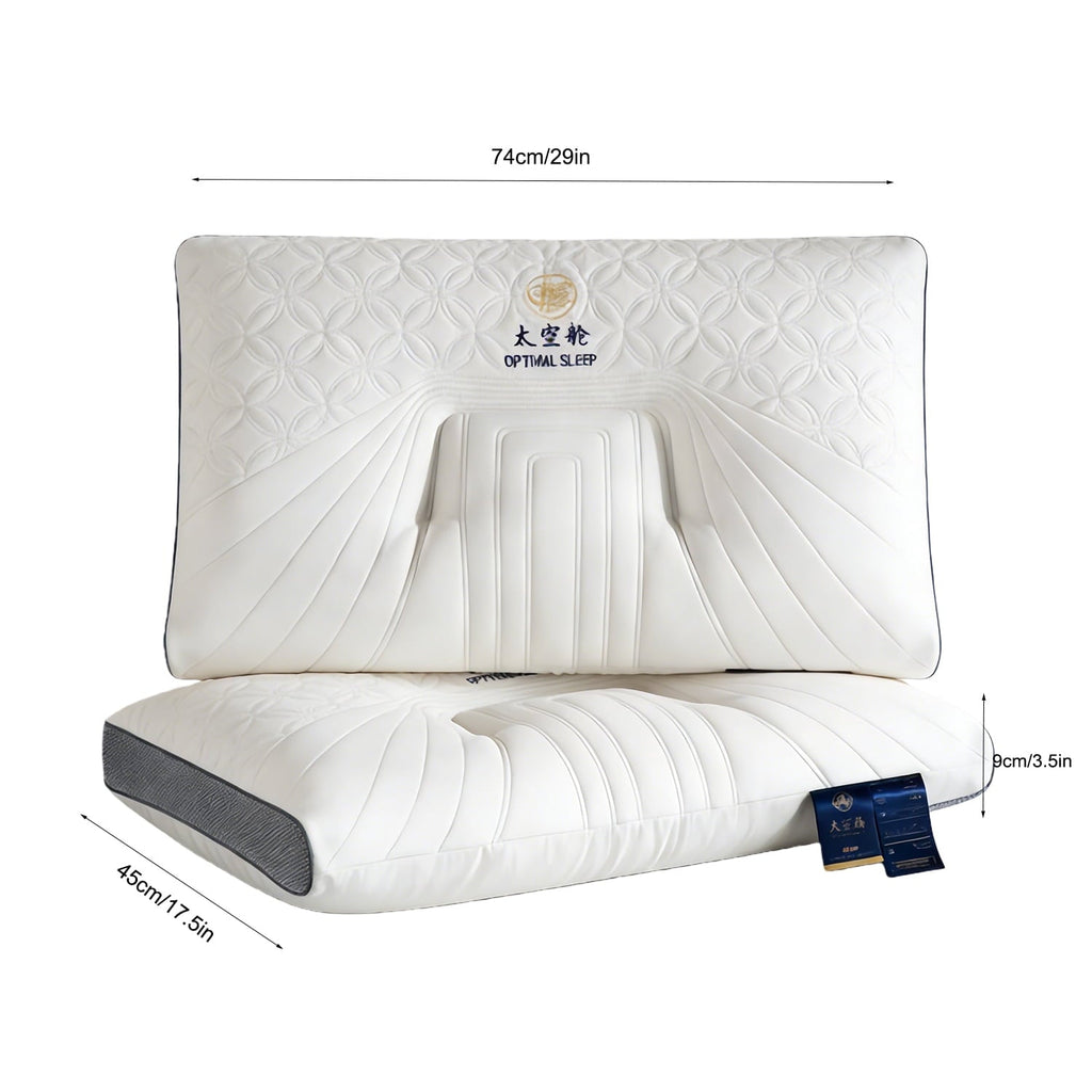 Orthopedic Support 2-Pack Space Capsule Bed Pillow (29.13" x 18.9") - Plush and Supportive - Decorative Throw Pillow Cushion for Sofa & Bed Detail