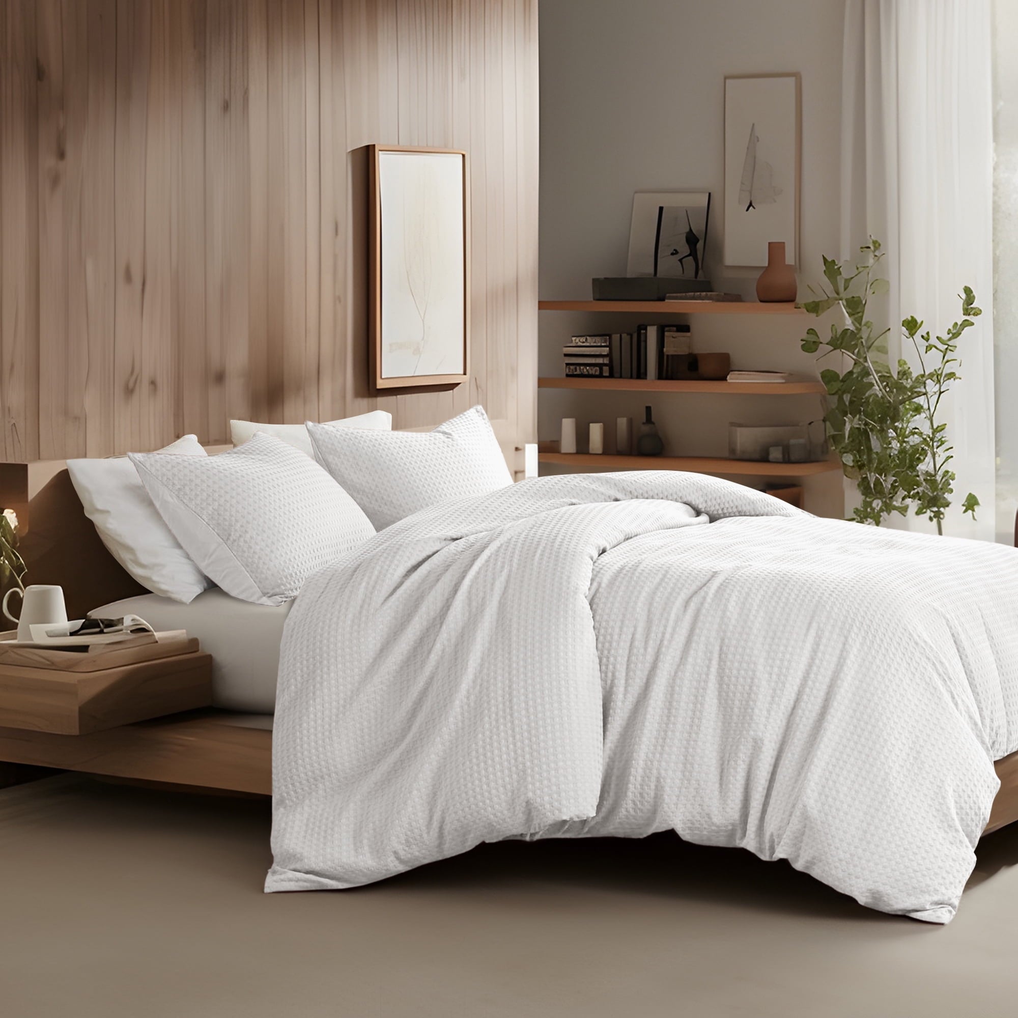 Heavyweight Warmth Comforter Sets Twin/Twin-XL, 2 Piece Soft Bedding Sets, Off-White Comforter Bed Set with Pillow Shams - Luxurious Quilted Duvet Cover Set Detail