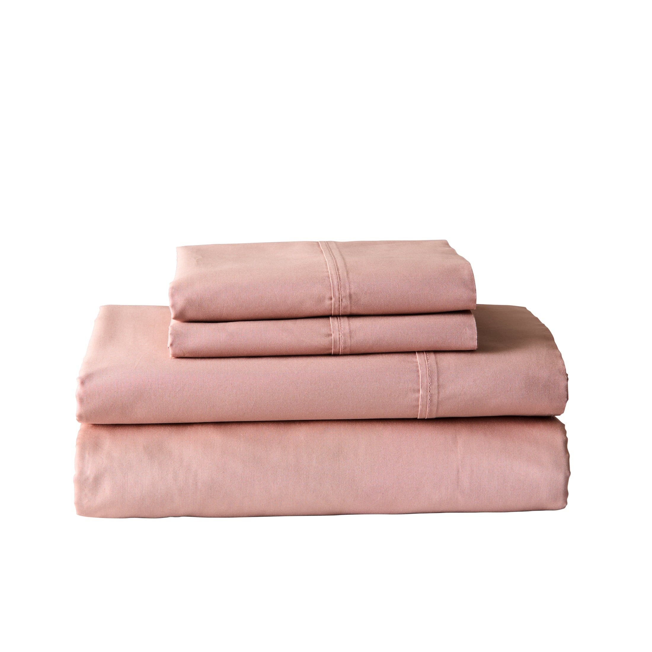 Premium Egyptian Cotton 300 Thread Count Cotton Percale 3-Piece Antique Blush Bed Sheet Set, Twin - Cooling Hotel Quality Bedding Sheets and Pillowcases Detail