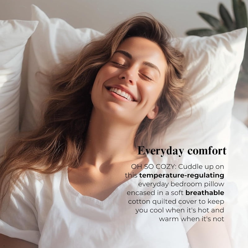 Orthopedic Support 100% Organic Cotton Pillow with Organic Cotton Cover - GOTS CERTIFIED - Adjustable Loft, Head Neck Pain Relief, Back ... - Orthopedic Shredded Foam Bed Pillow Set Detail