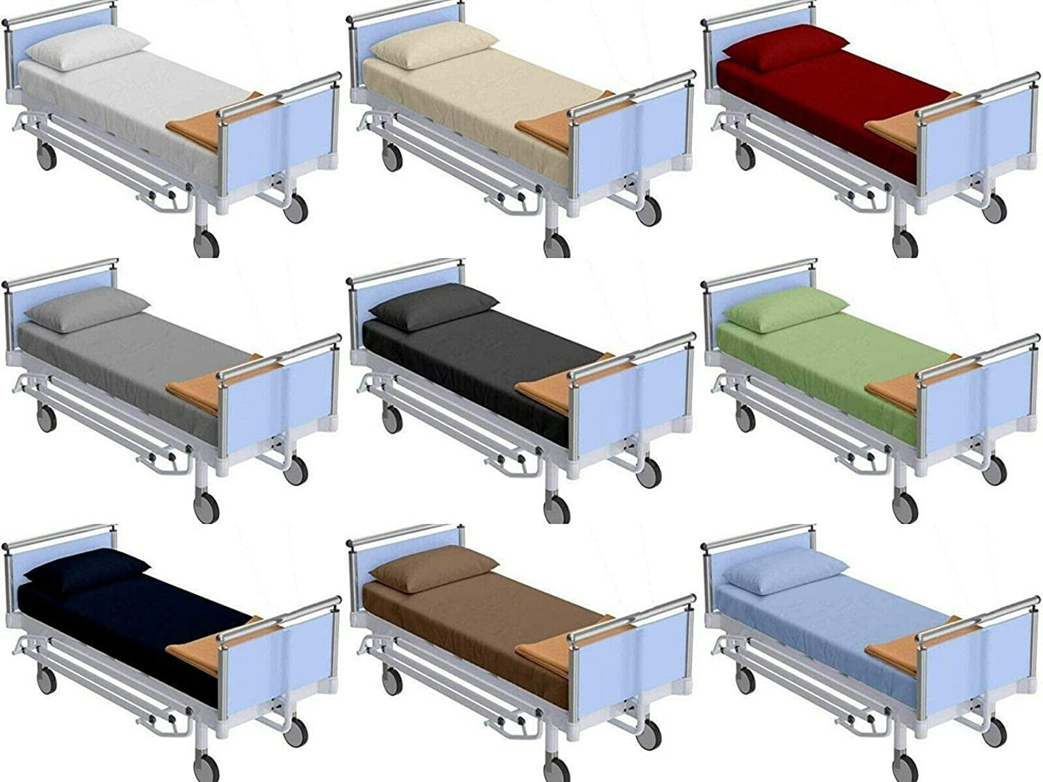 Cooling Sateen 100% Cotton Hospital Bedsheets Set - 1 Flat Sheet, 1 Fitted Sheet (10" Inch) Deep Pocket, 1 Pillowcase, Best & Comfor... - Luxury Bed Sheet Set with Deep Pockets Detail