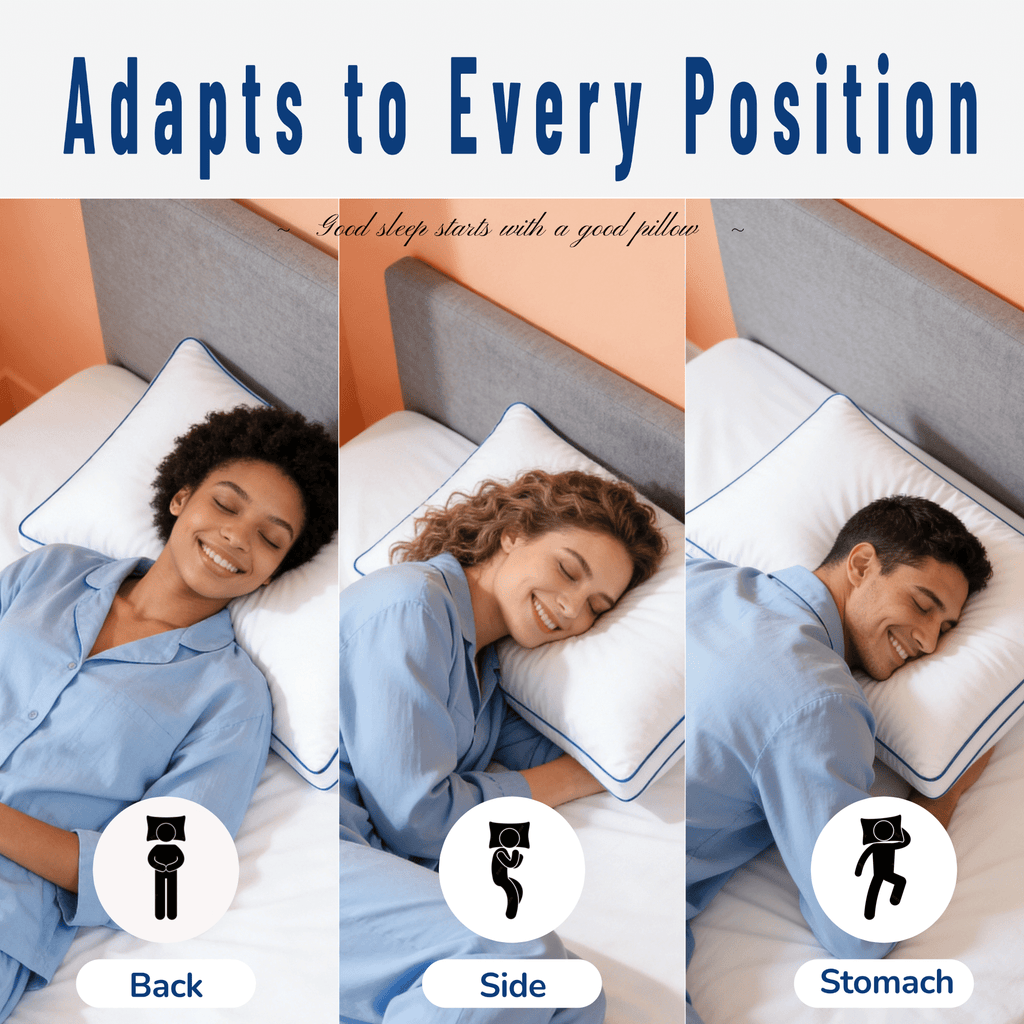 Ergonomic Memory Foam Pillows Queen Size Set of 2 Bed Pillows 2 Pack Down Alternative Hotel Pillows for Side Sleepers and Back Sleepers Gus... - Ergonomic Memory Foam Pillow for Neck Pain Support Detail