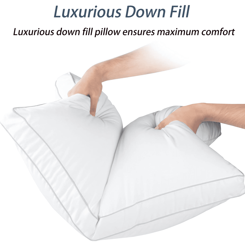 Hotel Collection Goose Feather & Down Pillow King Size 20"x36" – Hotel Quality Bed Pillow for Sleeping, 100% Organic Cotton Cover, Hyp... - Hotel Quality Plush Sleeping Pillows Detail