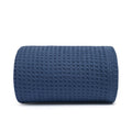 Cozy Fleece Twin Waffle Throw Blanket for Couch (68" x 92"), 100% Cotton Throw Blankets for Bed, Waffle Blanket for Bed (Navy) - Luxury Knitted Decorative Throw Blanket with Fringes - Default Title