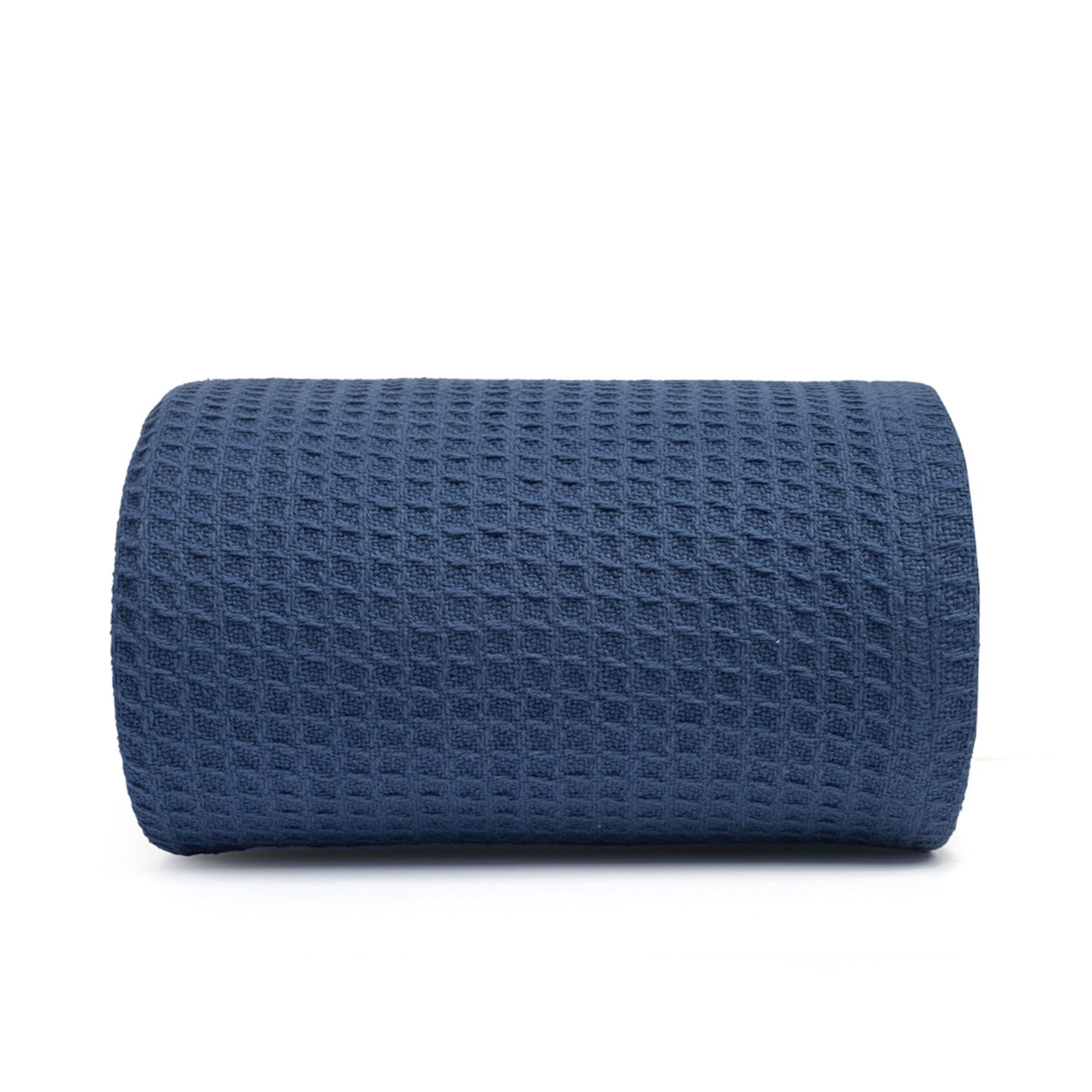 Cozy Fleece Twin Waffle Throw Blanket for Couch (68" x 92"), 100% Cotton Throw Blankets for Bed, Waffle Blanket for Bed (Navy) - Luxury Knitted Decorative Throw Blanket with Fringes - Default Title