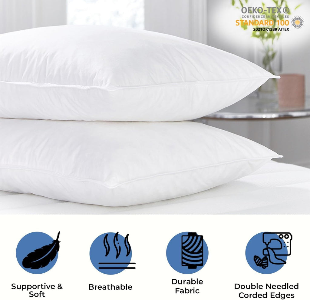 Ergonomic Memory Foam Ryotei Economy Bulk Hotel Pillows 20"x26" Standard (Pack of 12) | Premium Cluster Fiber Fill | Soft Down Alternative ... - Ergonomic Memory Foam Pillow for Neck Pain Support Detail