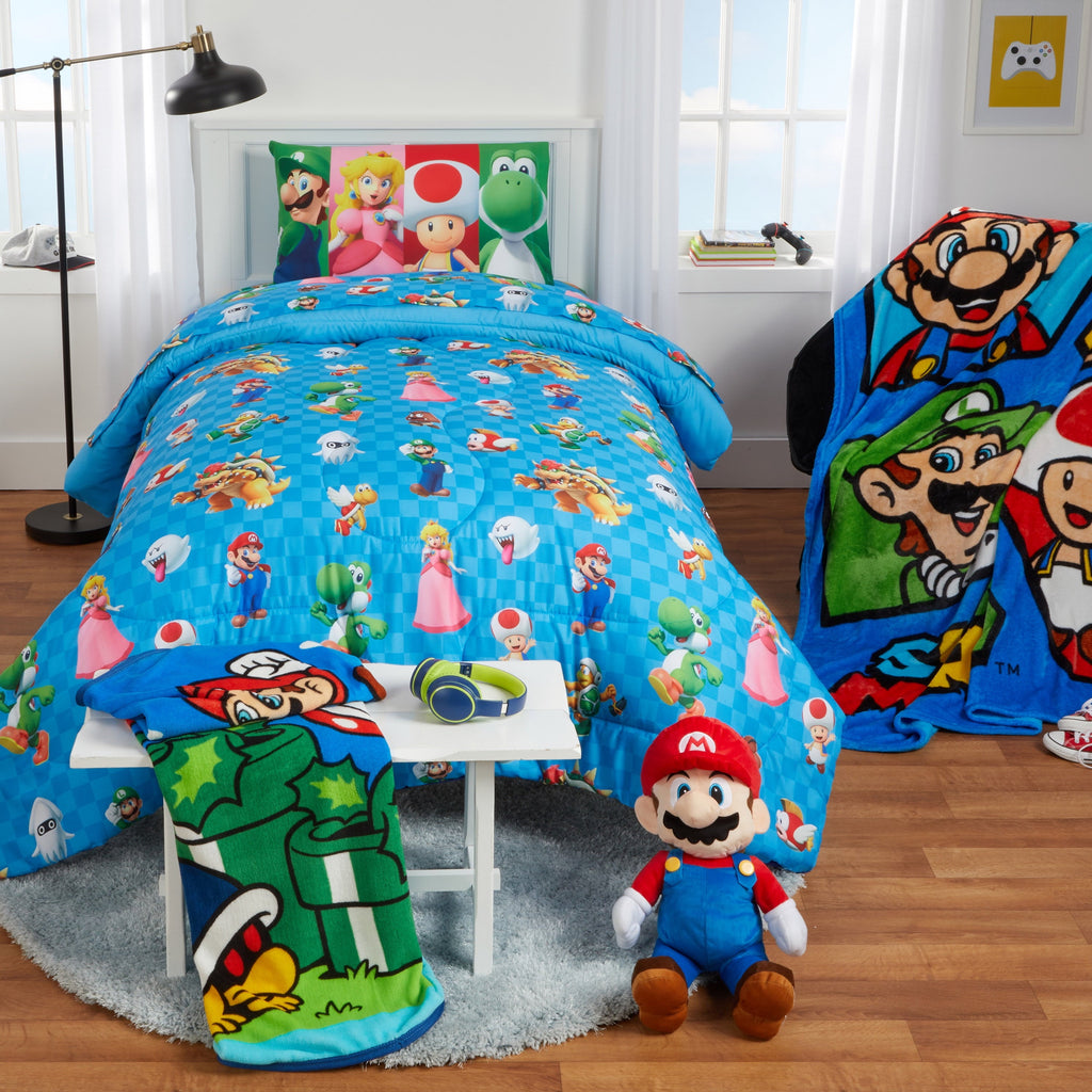 Luxurious Quilted Kids Comforter and Pillowcase, 2-Piece Set, Twin/Full, Reversible - Luxurious Quilted Duvet Cover Set Detail