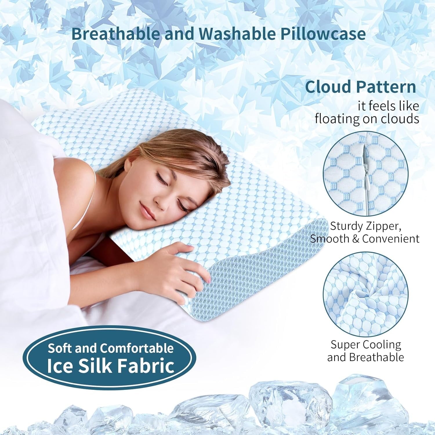 Hotel Collection for Neck Pain Relief, Contour Memory Foam s for Sleeping, Odorless Ergonomic Adjustable Orthopedic Cooling Bed Neck S... - Orthopedic Shredded Foam Bed Pillow Set Detail