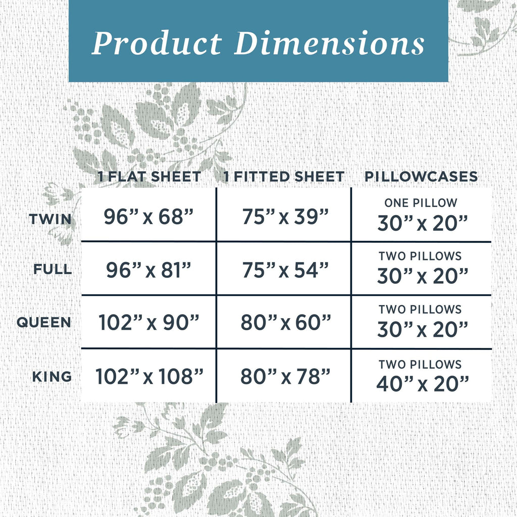 Ultra-Soft 100% Cotton Percale 4-Piece Queen Size Deep Pocket Printed Bed Sheets Set, 1 Fitted, 1 Flat Sheet with 2 Pillowcases,... - Luxury Bed Sheet Set with Deep Pockets Detail