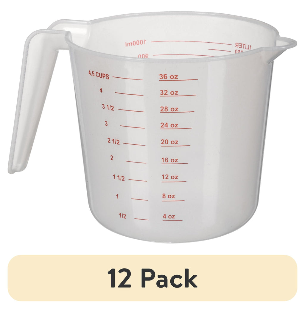 Innovative (12 pack) 4 Cup PP Plastic Measuring Cup, 32 oz, Clear - Premium Stainless Steel Garlic Presser & Peeler - Default Title