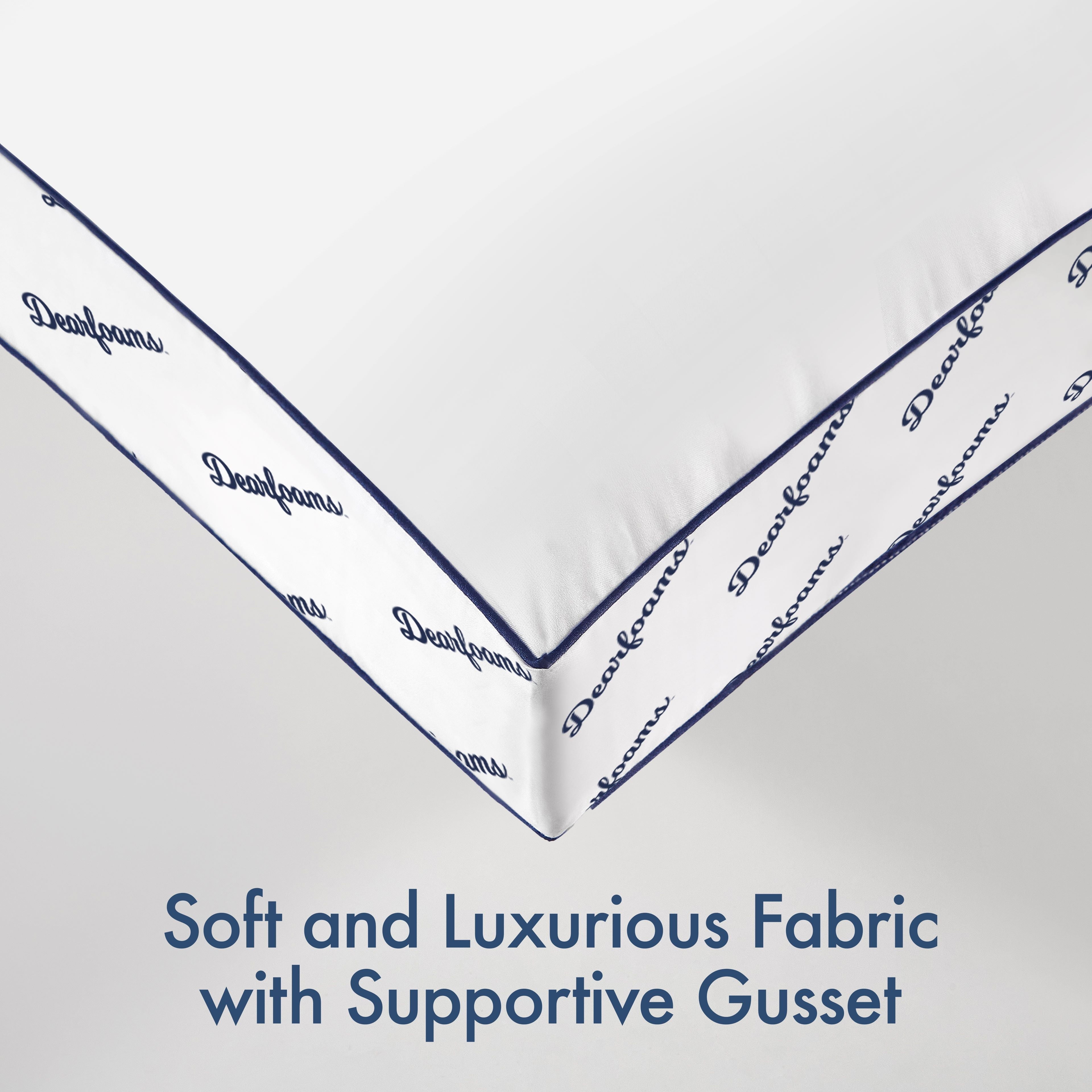 Ergonomic Memory Foam Cozy Gusseted Bed Pillow Standard, White - Ergonomic Memory Foam Pillow for Neck Pain Support Detail