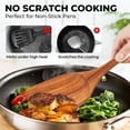 Non-Stick Safe 6-Piece Natural Teak Wooden Spoons for Cooking With 10 Hooks，Handcrafted Kitchen Utensils Set ，Ideal Gift Set - Heat-Resistant Silicone Cooking Spatula Turner Detail