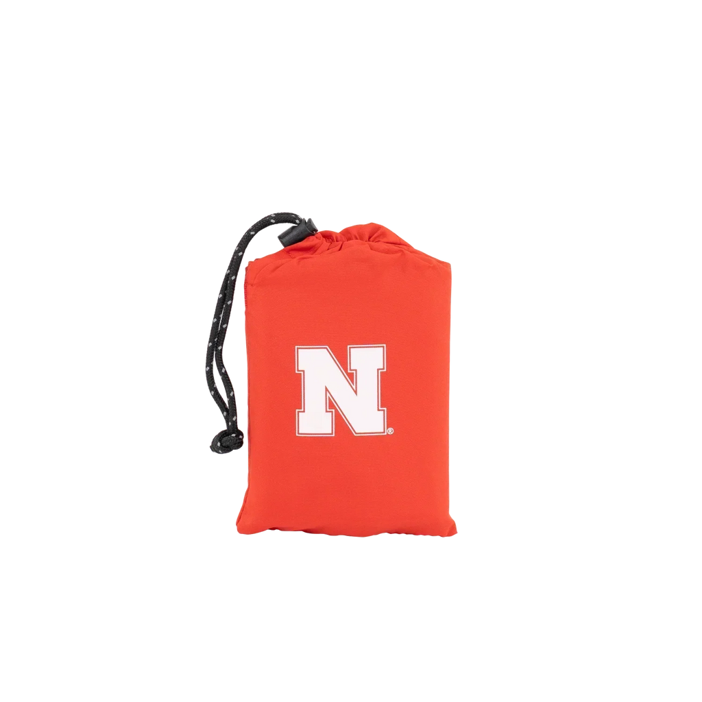 Bleacher-Friendly College V Seat Inflatable Stadium Cushion - Nebraska Cornhuskers - Choice 277 - Grandstand Cushion Seat with Secure Under-Bench Hooks Detail