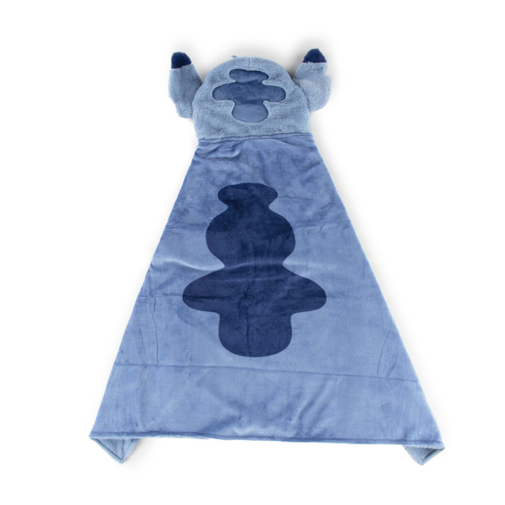 Cozy Fleece Stitch Kids Hooded Silk Touch Throw Blanket, Polyester Faux Fur, Blue, 54" x 40" - Super Soft Reversible Sherpa Flannel Blanket Detail