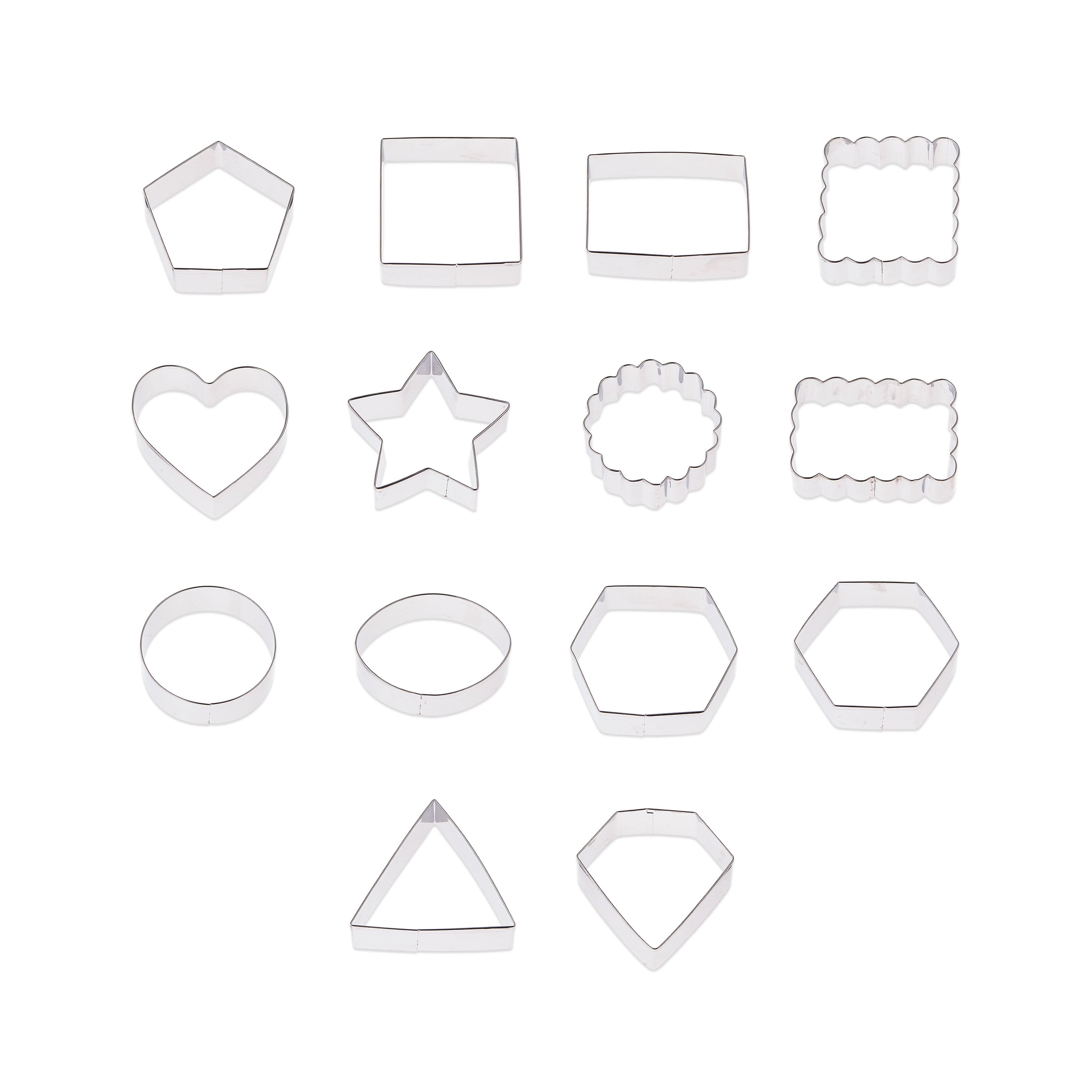 Time-Saving Metal Shaped Cookie Cutters Set, 14 Pieces - Innovative Kitchen Helper for Modern Cooking - Default Title