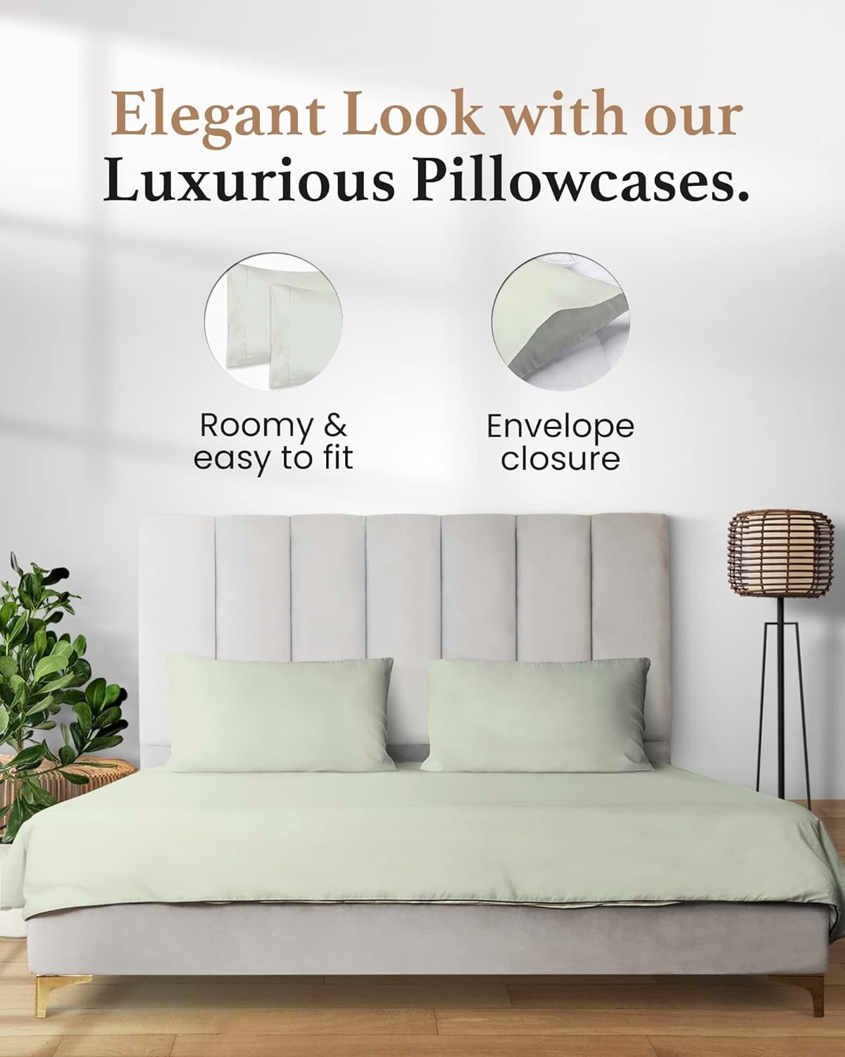 Breathable Luxury Queen Size Flat Sheet Only - Hotel Style 100% Egyptian Cotton Sheet, Soft & Breathable, Sateen Weave 800 Thread Count... - Premium Ultra-Soft Pillowcase Pair for Sleeping Detail