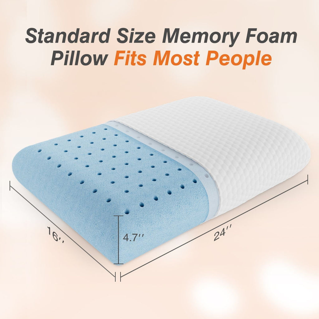 Decorative Plump Memory Foam Pillow, Standard Size Pillows for Sleeping, Bed Pillow Soft and Comfortable, 1 Pack - Hotel Quality Plush Sleeping Pillows Detail