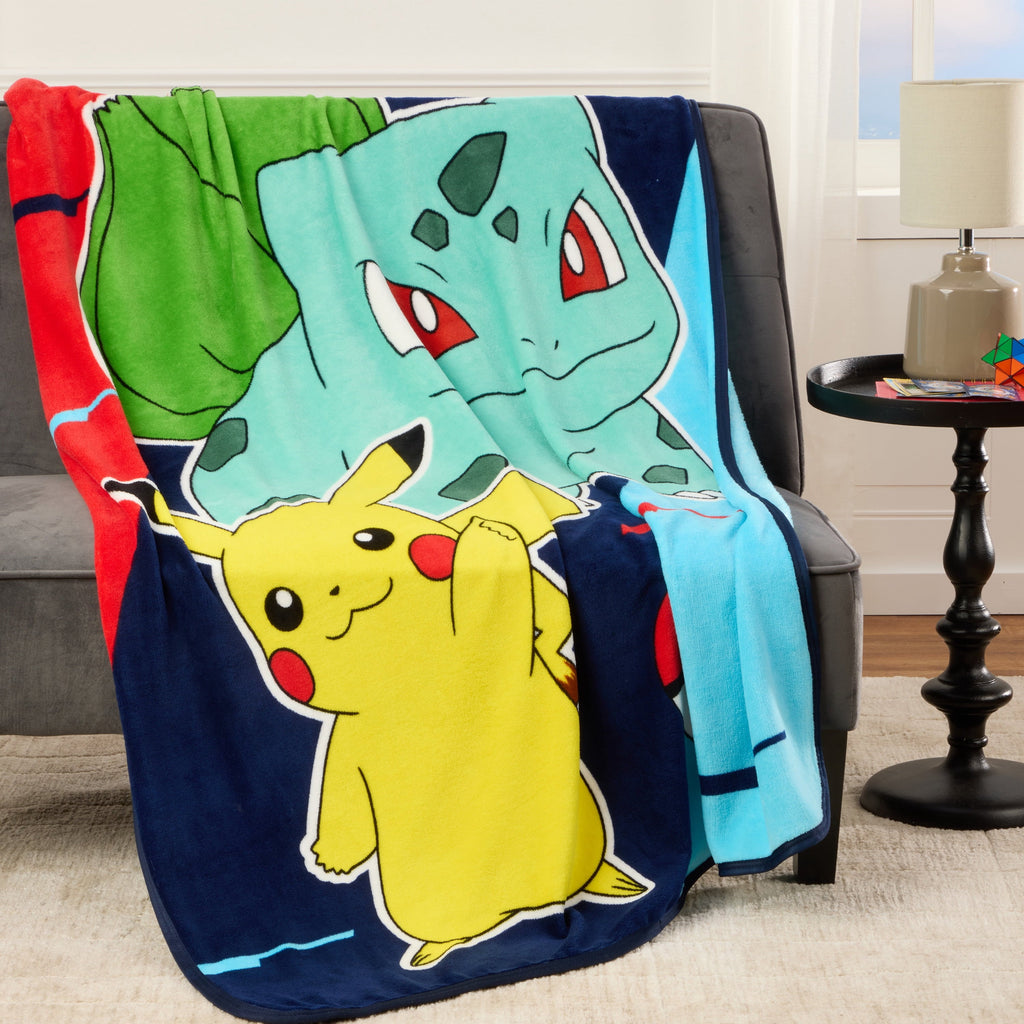 Cozy Fleece Kids Print Fleece Throw Blanket, 46 x 60 - Luxury Knitted Decorative Throw Blanket with Fringes Detail