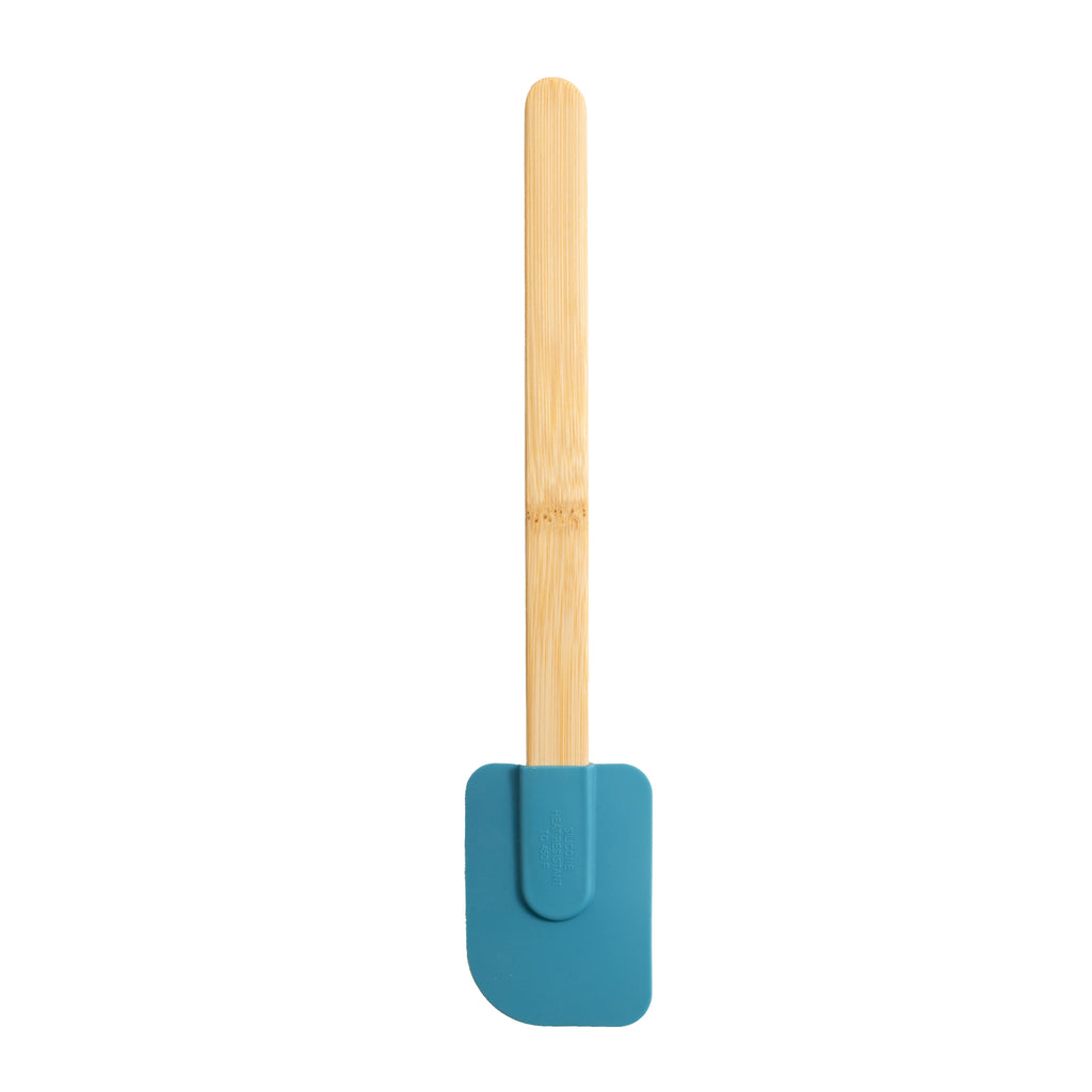 Non-Stick Safe Silicone Spatulas Set 4 with Bamboo Handles, Blue - Premium Stainless Steel Cooking Utensil for Non-Stick Pots Detail