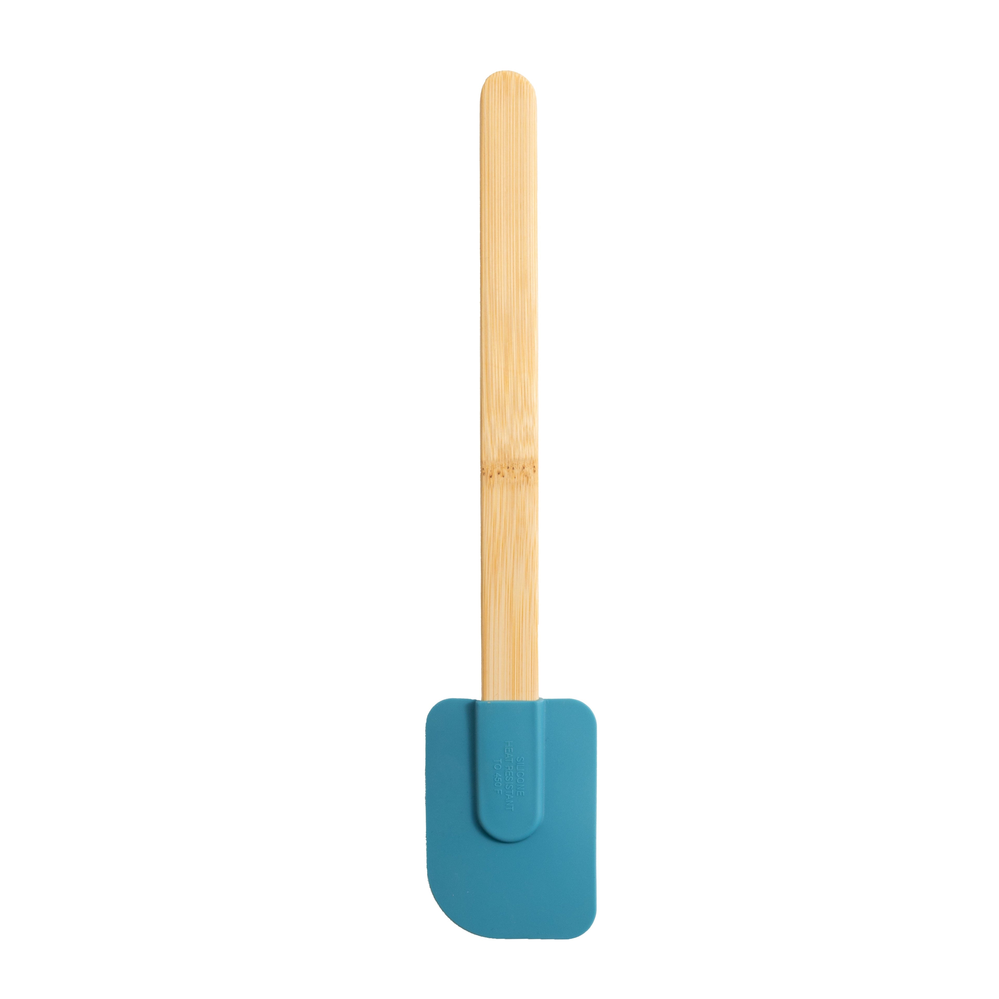 Professional Grade Silicone Spatulas Set 4 with Bamboo Handles, Blue - Heavy Duty Stainless Steel Kitchen Shears Detail