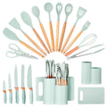 Durable Steel 19pcs Silicone Kitchen Utensil Set, Heat-Resistant Non-Stick Easy Cooking Cleaning Home Light-Green - Heavy Duty Stainless Steel Kitchen Shears - Default Title