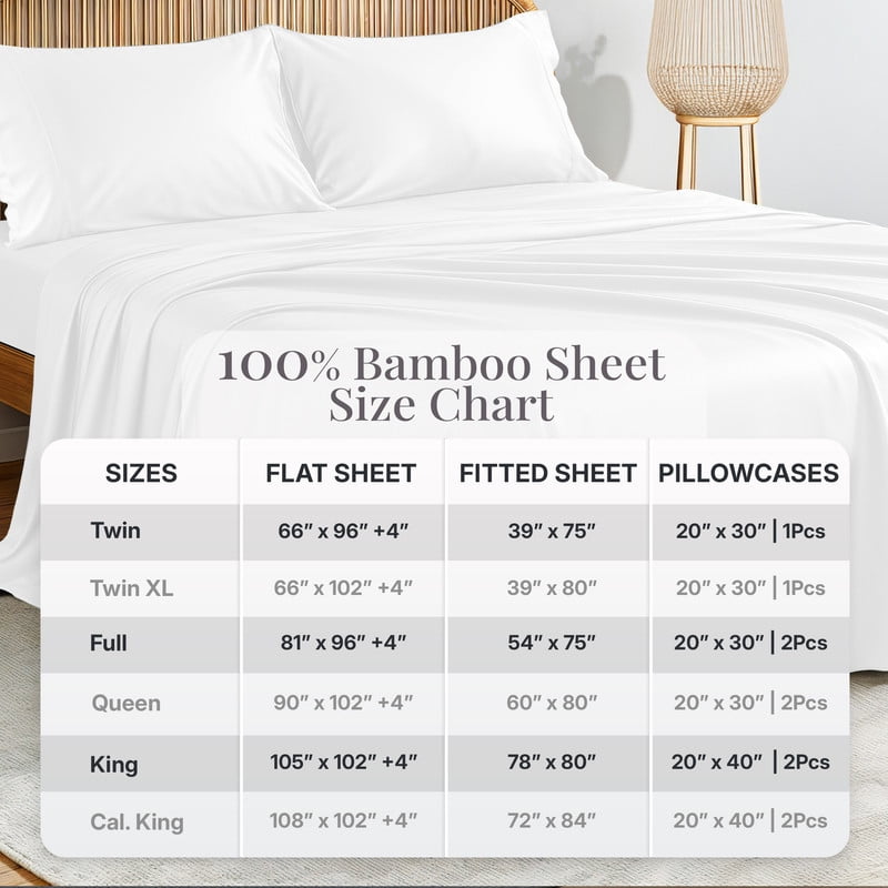 Breathable Luxury Lux Decor 100% Organic Viscose - 4 Piece Ultra-Soft Luxury Cooling Bed Sheets, 16" Deep Pocket, Breathable & Hypoalle... - Luxury Bed Sheet Set with Deep Pockets Detail