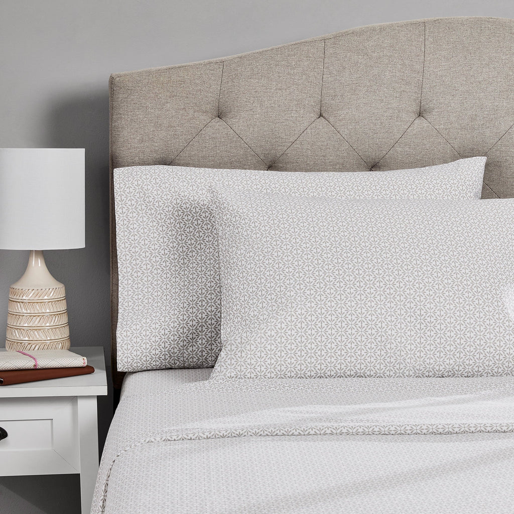 Cooling Sateen 3-Piece 300 Thread Count Grey Flake Cotton Blend Bed Sheet Set, Twin XL - Cooling Hotel Quality Bedding Sheets and Pillowcases Detail