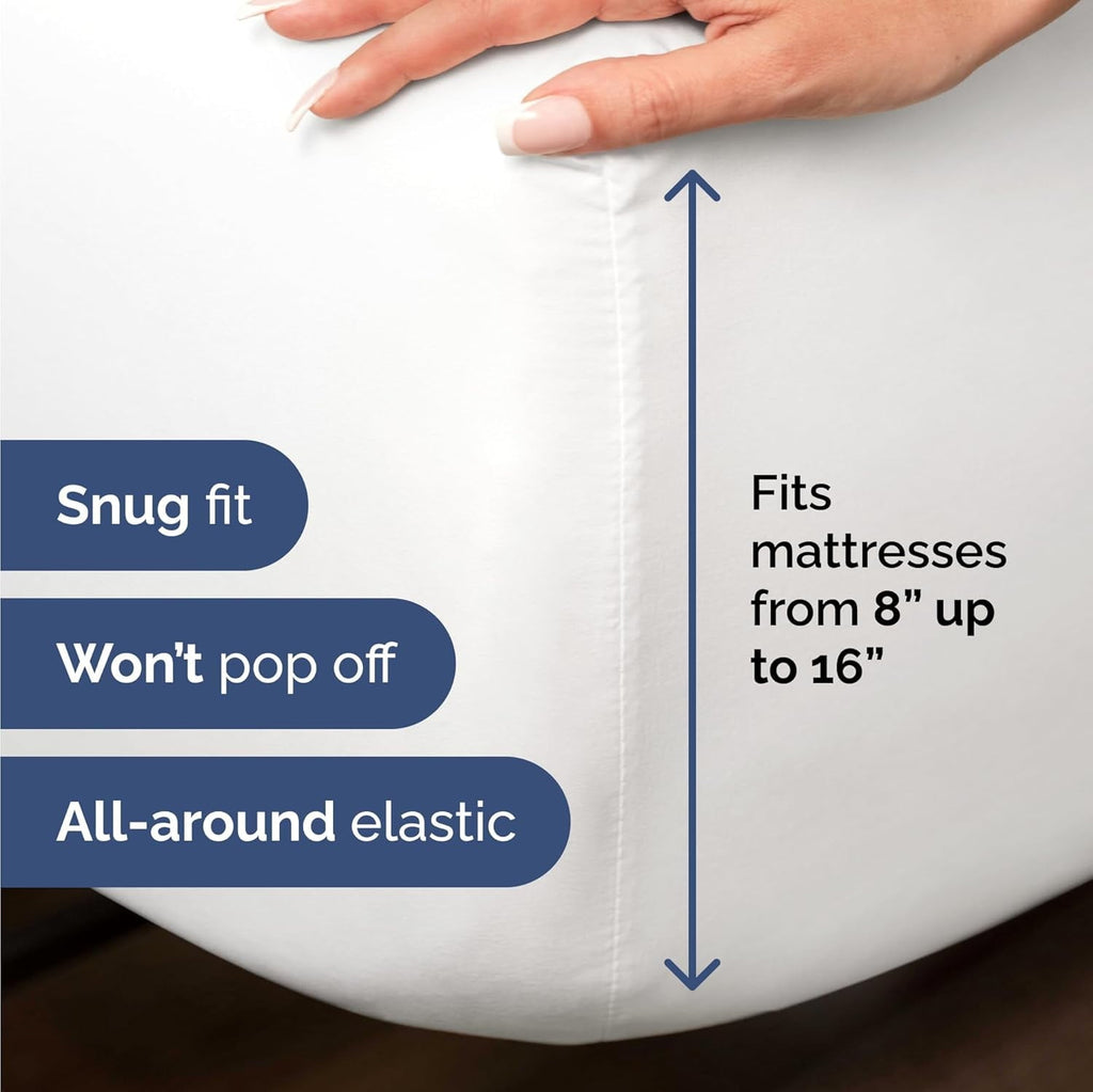 Ultra-Soft 4-Piece Luxury Bamboo Cooling Sheet Set - Queen Size 100% Bamboo Derived Rayon Premium Bed Sheets, White - Premium Ultra-Soft Pillowcase Pair for Sleeping Detail