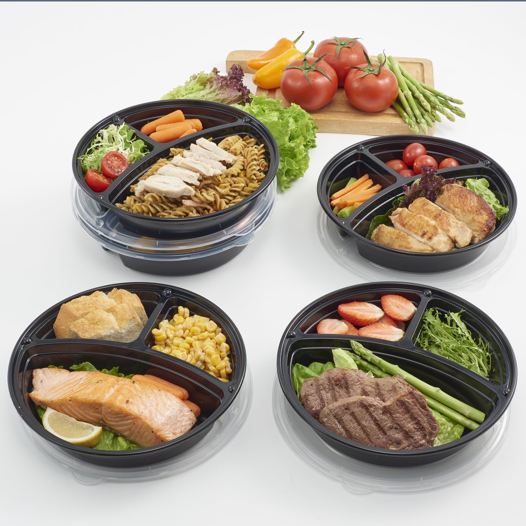 Whimsical Doughnut 5-Pack Round Meal Prep Containers with 3 Compartments and Lids, 1L, BPA-Free, Microwave & Dishwasher Safe, Made for F... - Fun Food Fidget Cookie Squishable Toy Detail