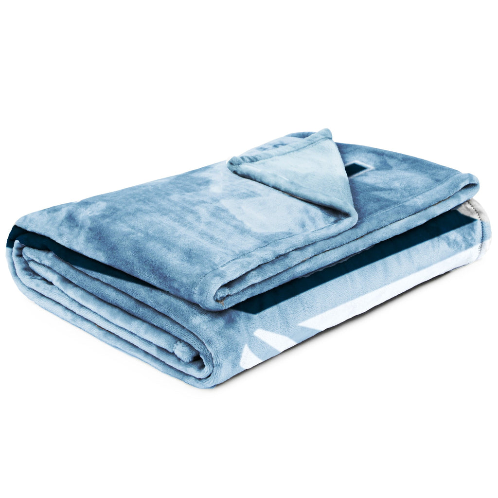 Lightweight Warm Silk Touch Kids Throw Blanket, 62" x 90", Blue, Polyester - Super Soft Reversible Sherpa Flannel Blanket Detail