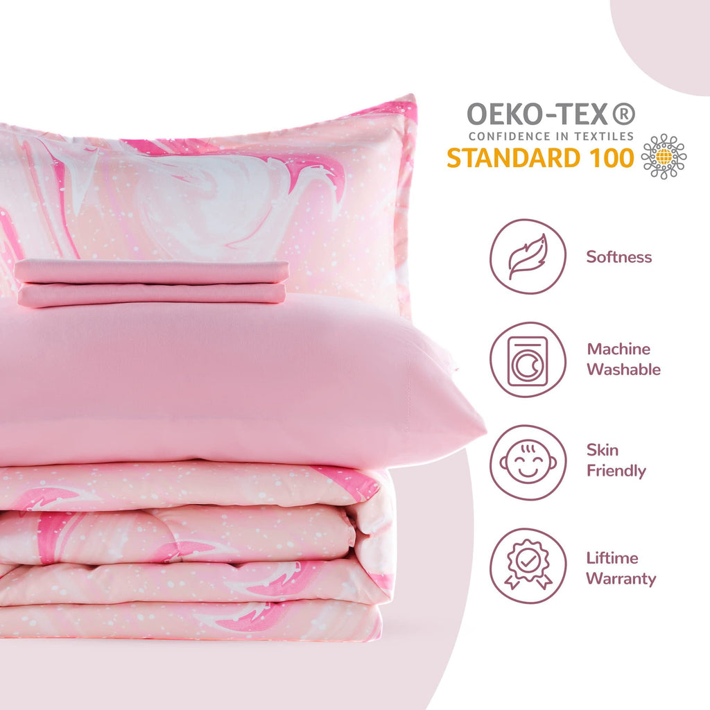 Heavyweight Warmth Kids Twin Bedding Comforter Set - 5 Pieces Super Cute & Soft Bedding Sets & Collections with Comforter, Sheet, Pillow... - Cloud-Like Soft Lightweight Bed Comforter Detail