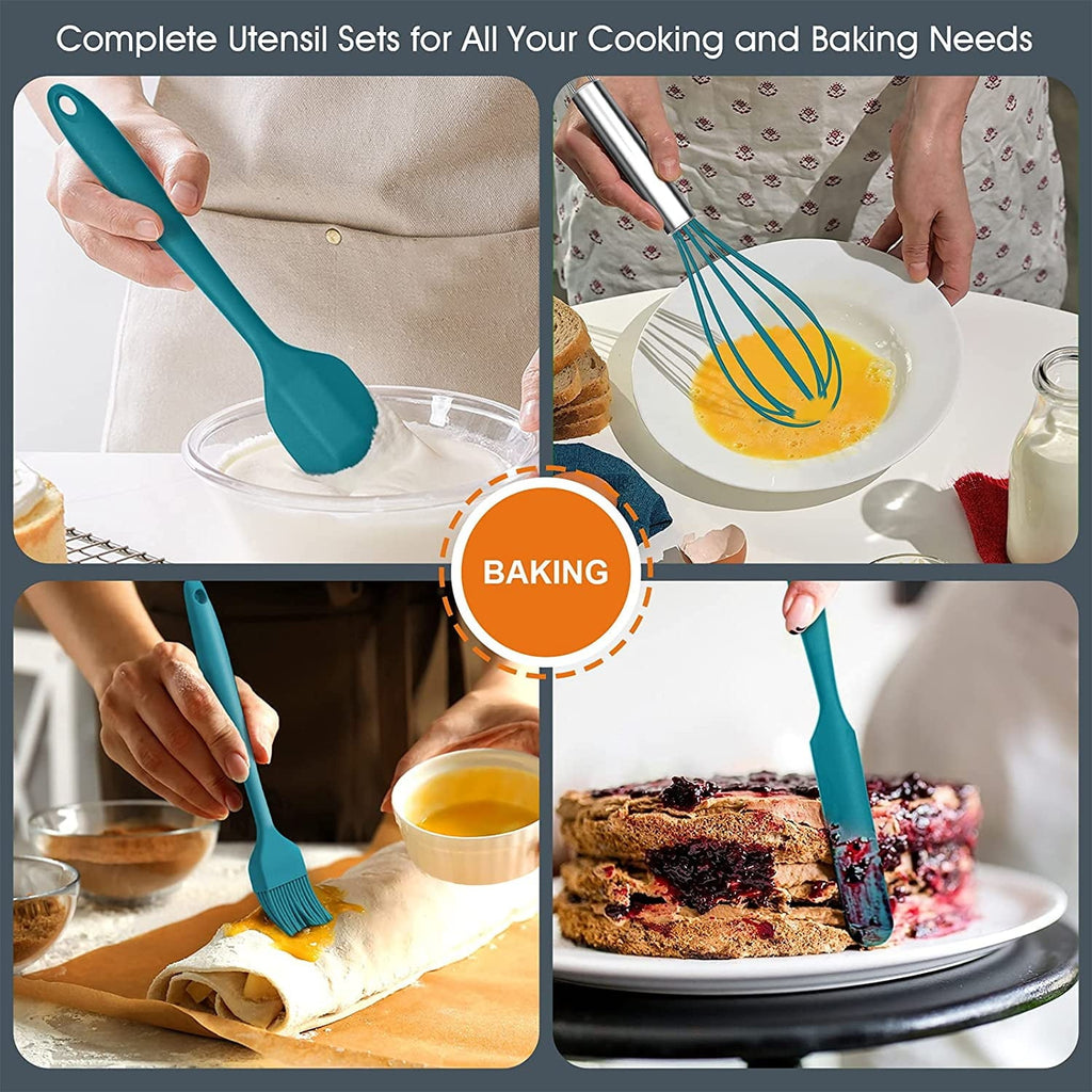 Durable Steel 15-Piece Kitchen Utensils Set, Silicone Cooking Utensils with Holder, Non-stick Cookware Friendly & Heat Resistant - ... - High-Precision Culinary Tool for Baking & Cooking Detail