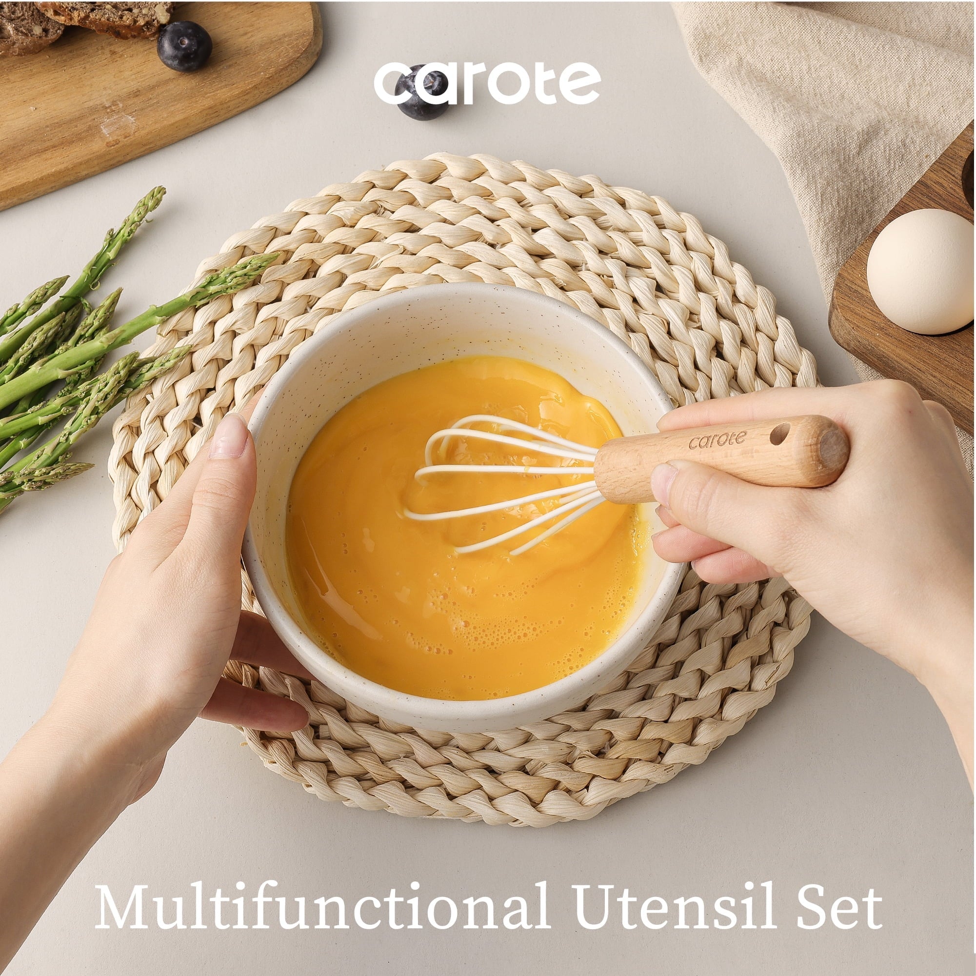 Durable Steel 17-Piece Silicone and Wood Cooking Utensil Set, Heat-Resistant, Safe for Nonstick Cookware - Heavy Duty Stainless Steel Kitchen Shears Detail