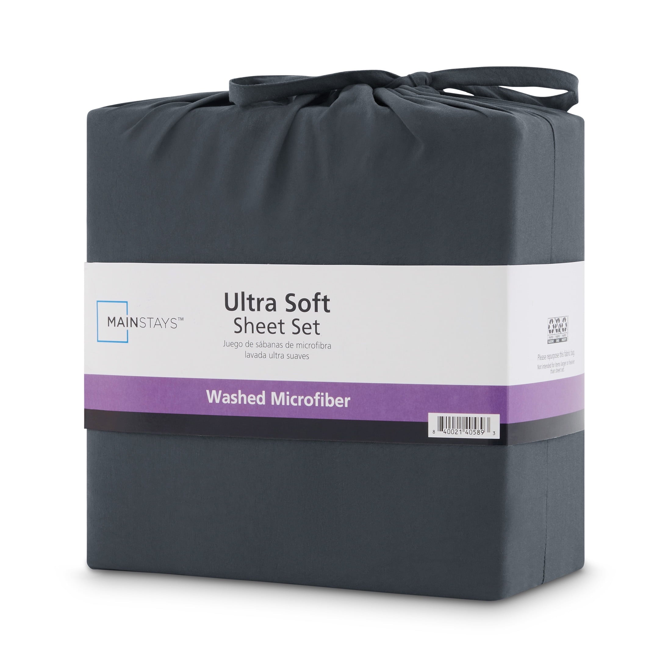 Breathable Luxury Microfiber Bed Sheet Set, Grey Stone, Full, 4 Pieces - Premium Ultra-Soft Pillowcase Pair for Sleeping Detail