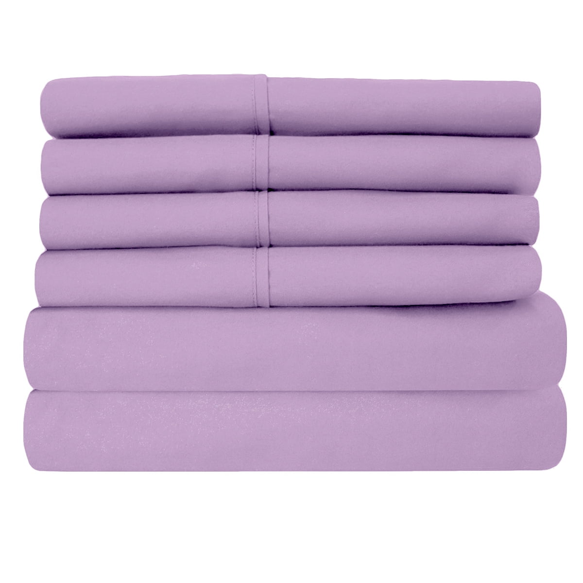Ultra-Soft Super-Soft 1600 Series Double-Brushed 3 Pcs Bed Sheets Set (Twin, Lilac) - Breathable Egyptian Cotton Flat & Fitted Sheets Detail