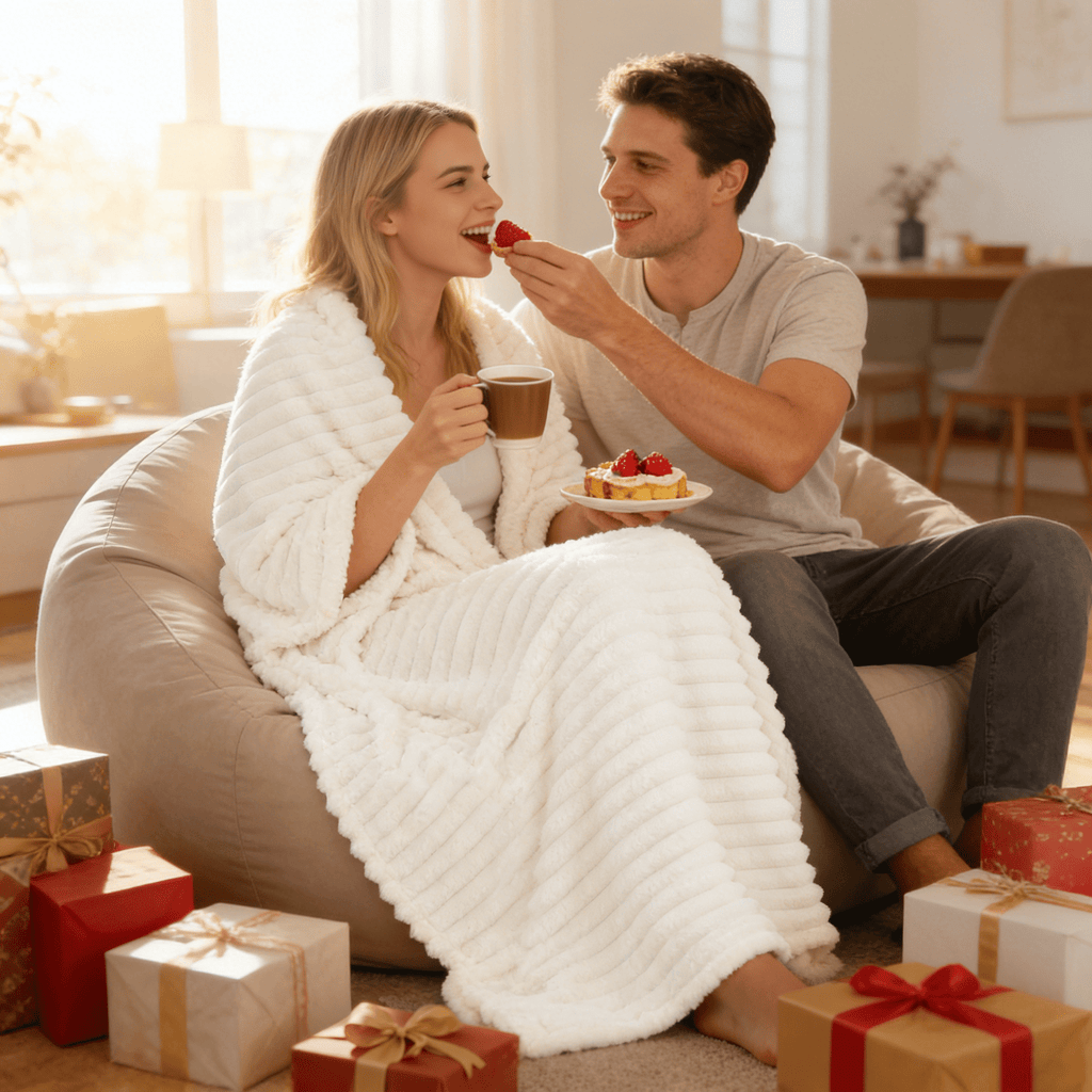 Cozy Fleece White Fleece Throw Blanket for Couch, Super Soft Cozy Blankets and Throws, Decorative Fleece Blankets for Women Men G... - Cozy Fleece Throw Blanket for Couch & Bed Detail