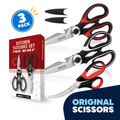 Innovative 3 Pack Kitchen Scissors, Ultra-Sharp Premium Stainless Steel Heavy Duty Kitchen Shears & Multi Purpose Poultry Shears... - Kitchen Gadget Tool for Quick Food Prep - Default Title